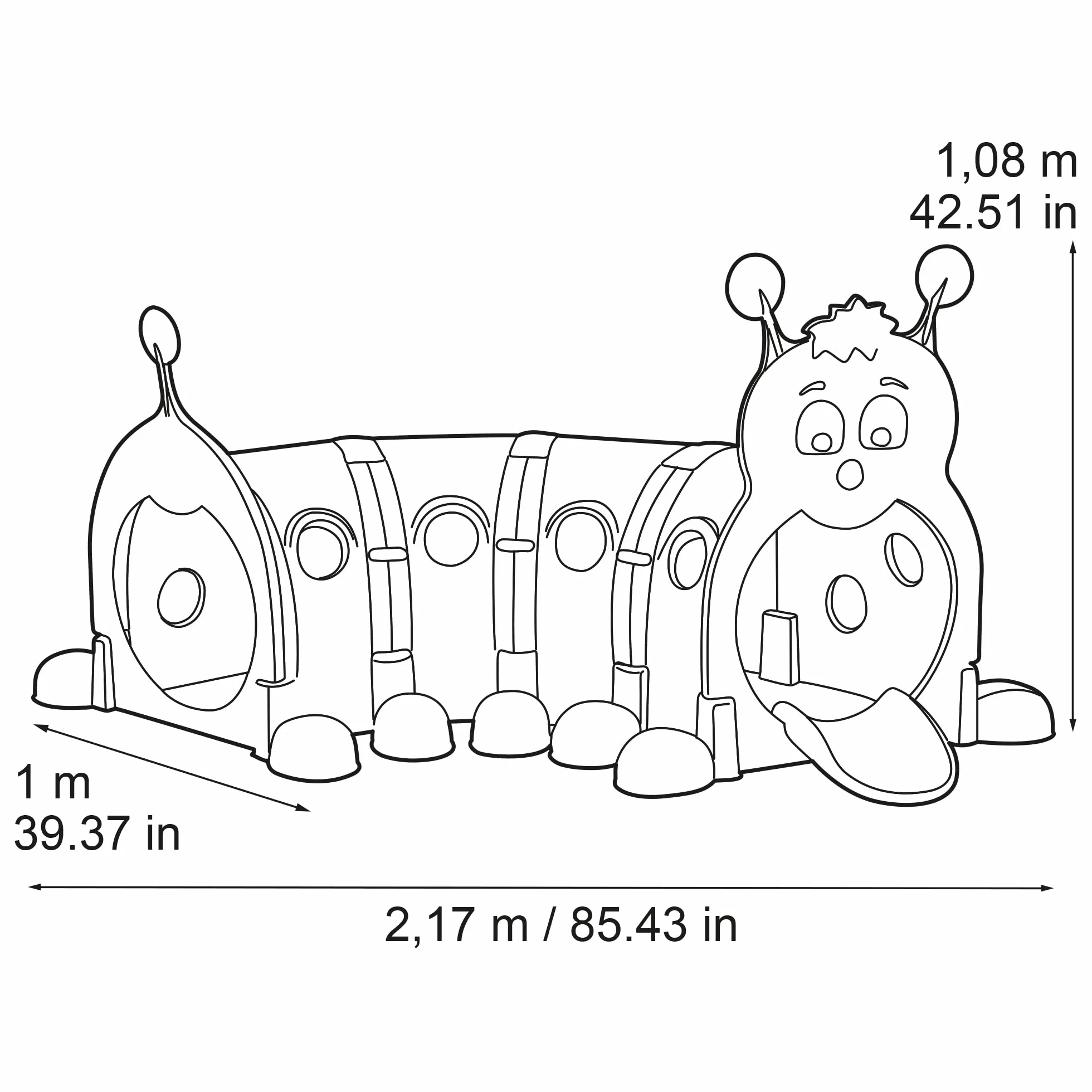 FEBER Febergus Gioco all'aperto Caterpillar Shape Kids 3-8 anni Famosa 800009596
