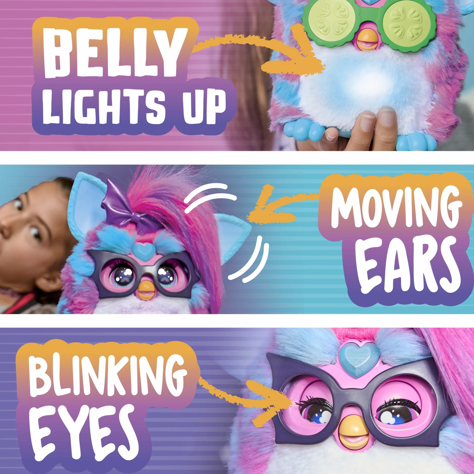Furby Vibes Blue Razz Peluche Giocattolo Elettronico Interattivo per Bambini 6+