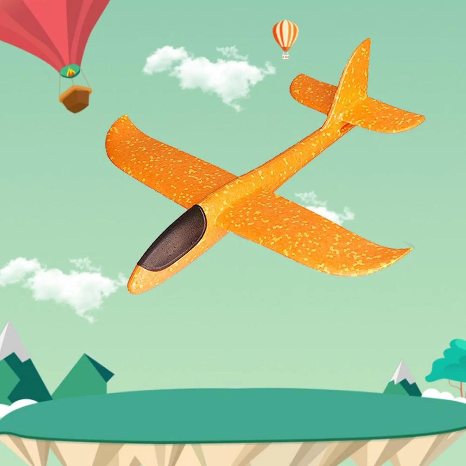 48CM Aereo Polistirolo Per Bambini, 3 Pezzi Aerei Schiuma, Aliante Polistirolo, Gioco Da Esterno Aerei Giocattolo Adatto Per Gli Sport All'aria Aperta