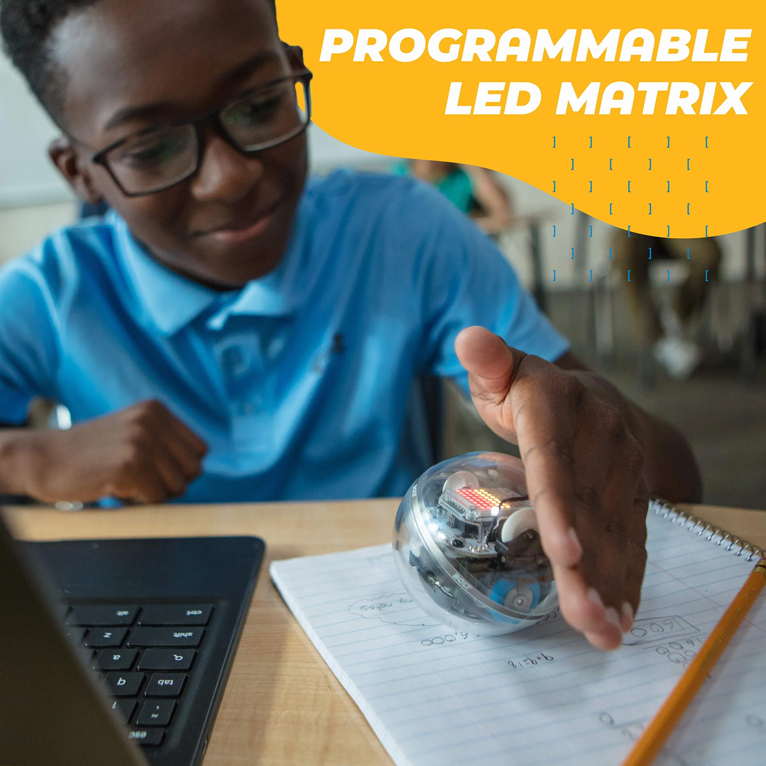 Sphero Bolt - Sfera Robot Educational di Avanzata Tecnologia, Schermo LED Programmabile, Portata Bluetooth Fino a 30 metri, Compatibile iOS/Android e Kindle Store