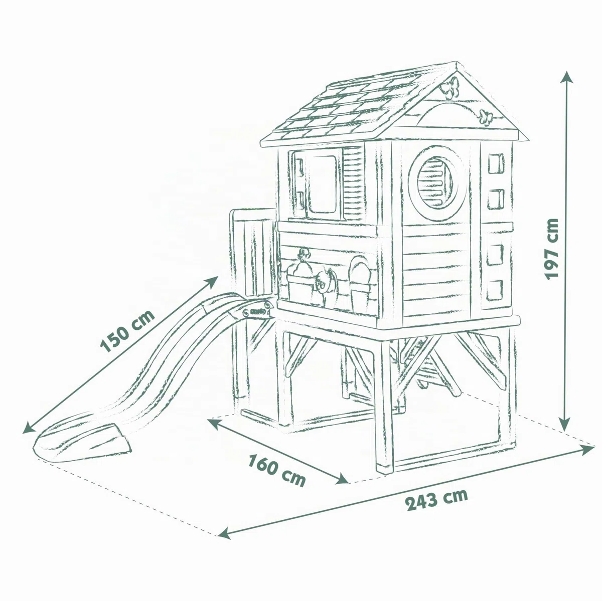 Smoby Life Casetta Palafitta 70 cm 98x110x127 cm dai 2 anni