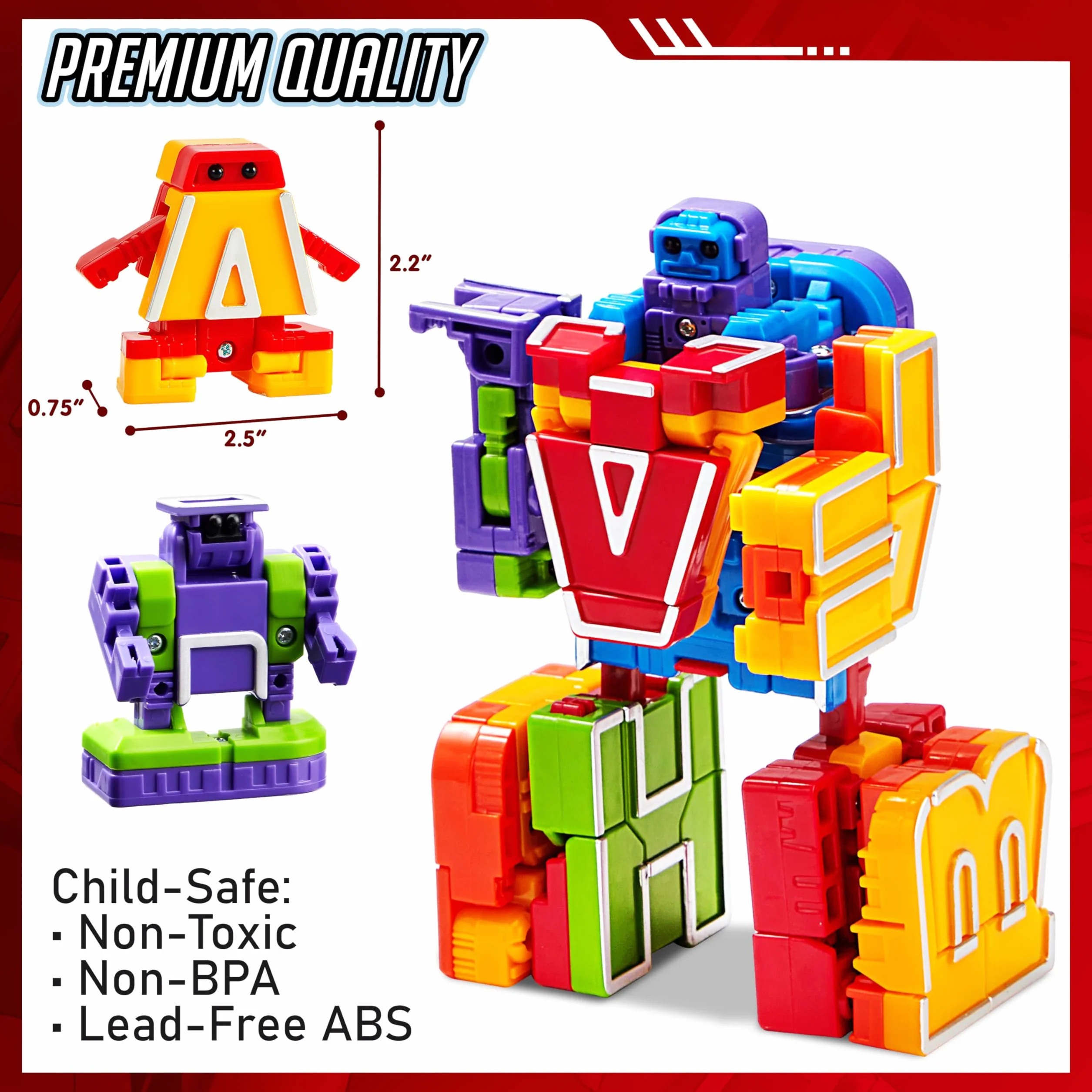 JOYIN 26 Letrabots Alfabeto Lettera Robot Giocattolo per Bambini Letra Bots Educativo Festa di Compleanno Giocattolo per l'Educazione Pre-Scolastica