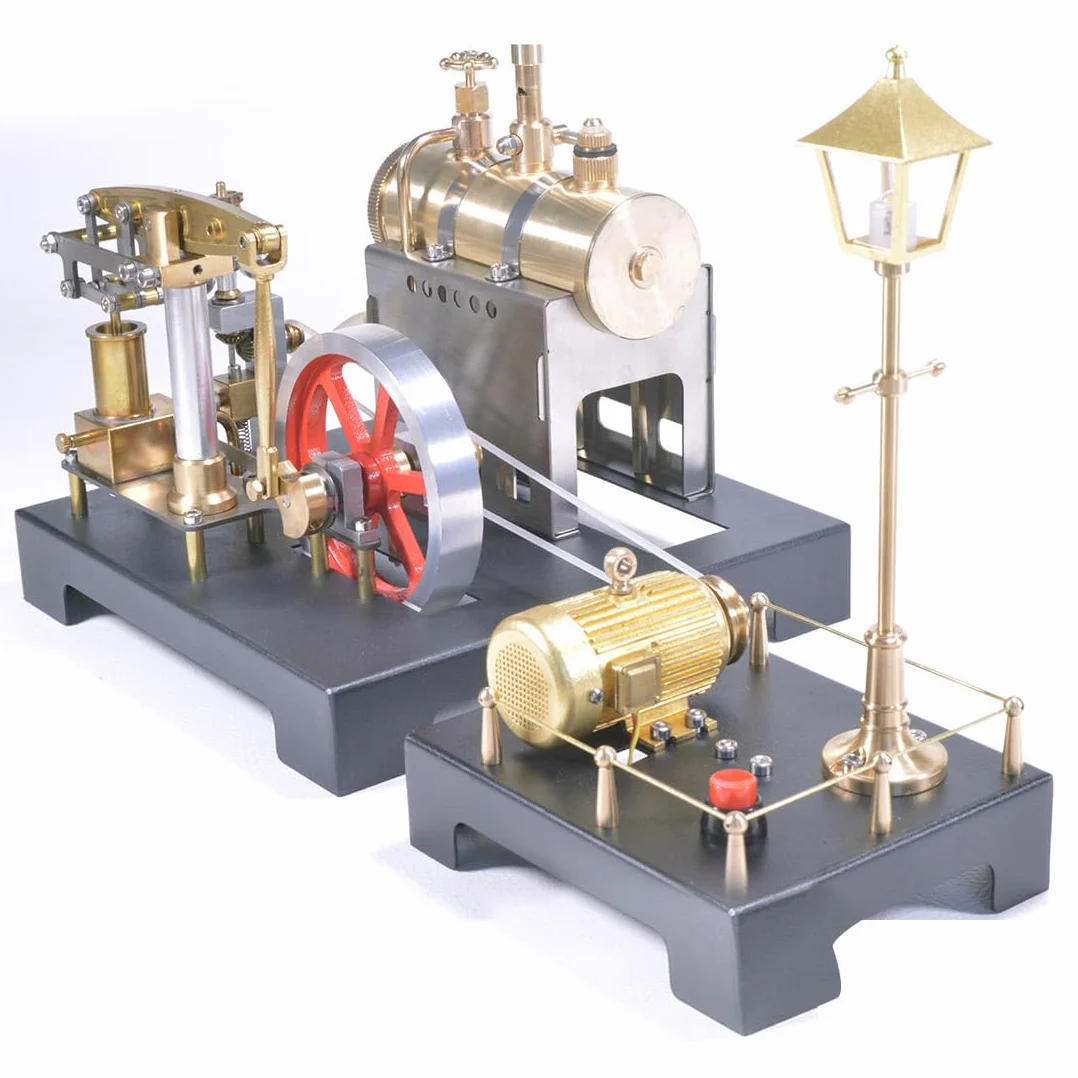 SE-01 Kit modello motore a vapore Stirling, kit motore a vapore in metallo, fascio stazionario modello motore Stirling, assemblaggio meccanico fai da te generatore Stirling Kit scientifico regalo per