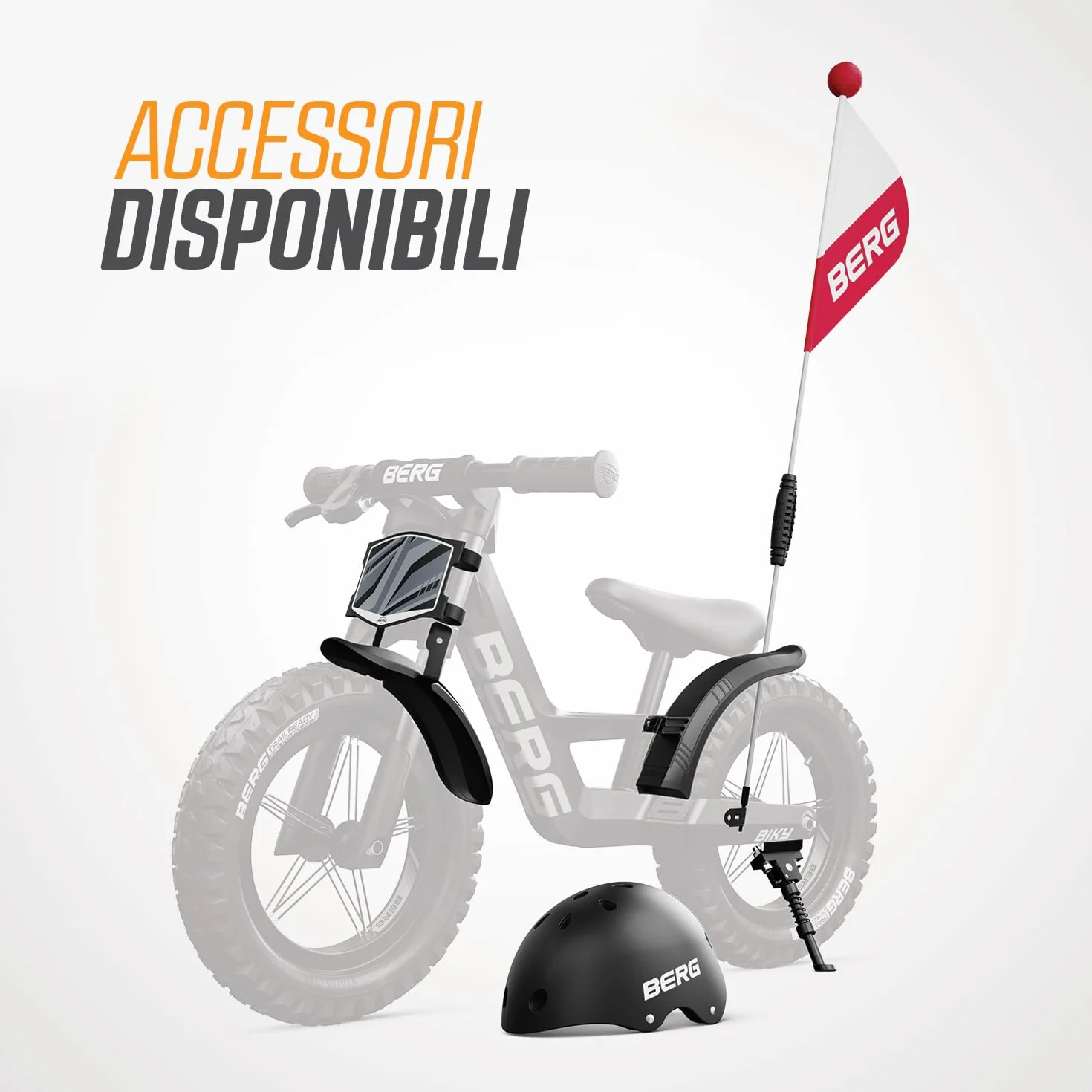 Berg Biky Cross, bicicletta nera con freno a mano a partire dai 2 anni, pneumatici, telaio leggero in magnesio, veicolo antiscivolo da 12 pollici, bicicletta per bambini ragazzi e ragazze, sella