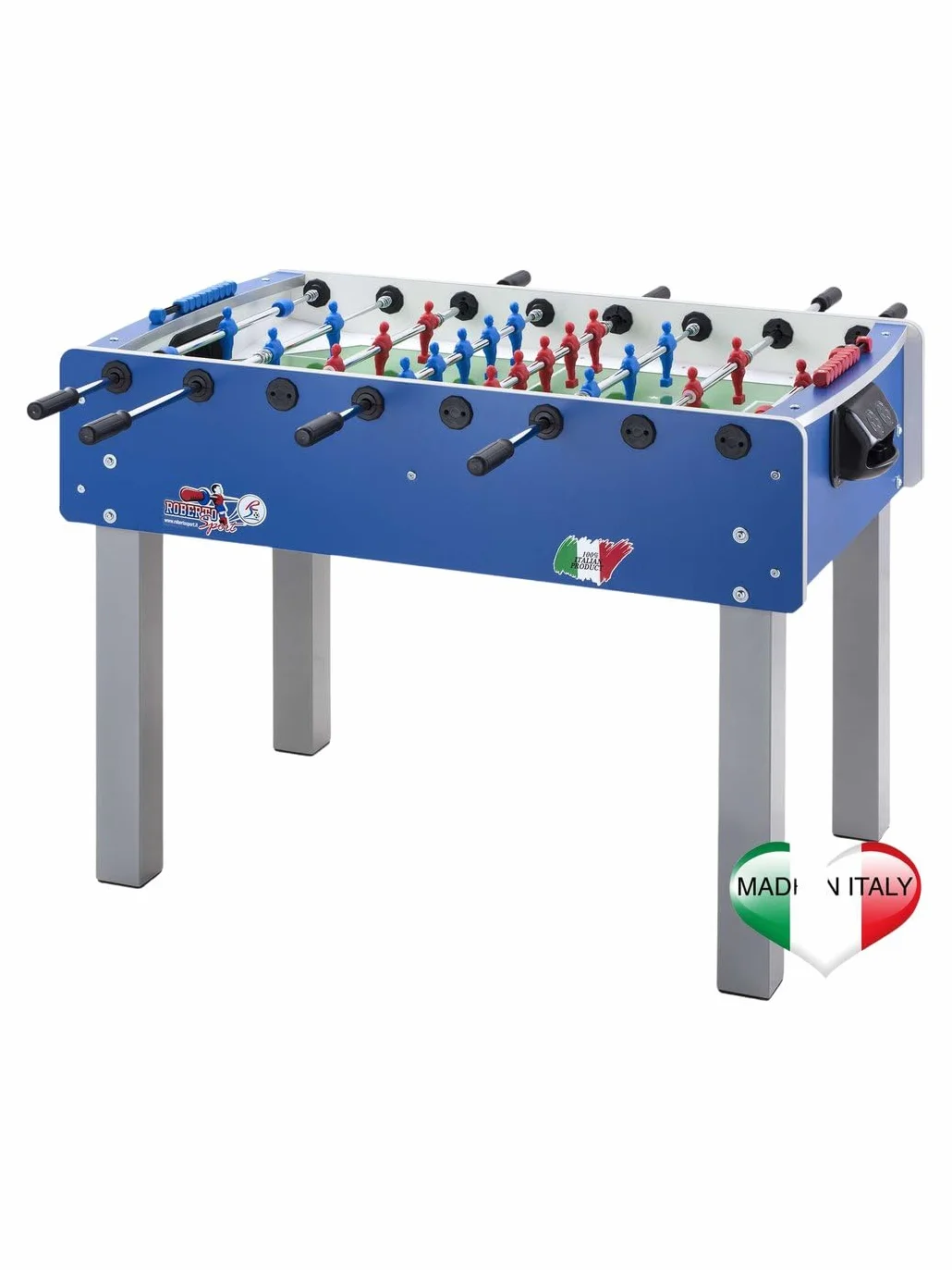 Calciobalilla Roberto Sport Bomber Blu Aste Rientranti con Palline