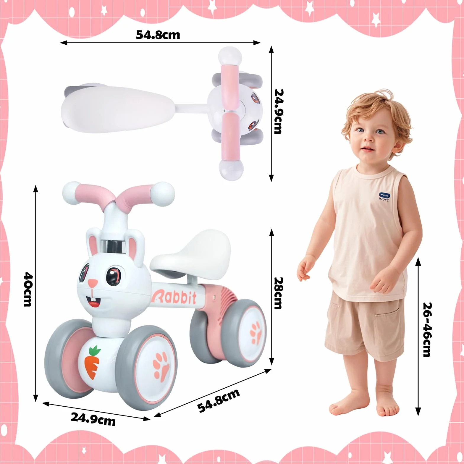 XIAPIA Bici Senza Pedali Bicicletta per Bambini 1 2 3 Anni, Bicicletta Equilibrio Bambino 1 Anno, Giochi Bambini, Prima Bici Regalo