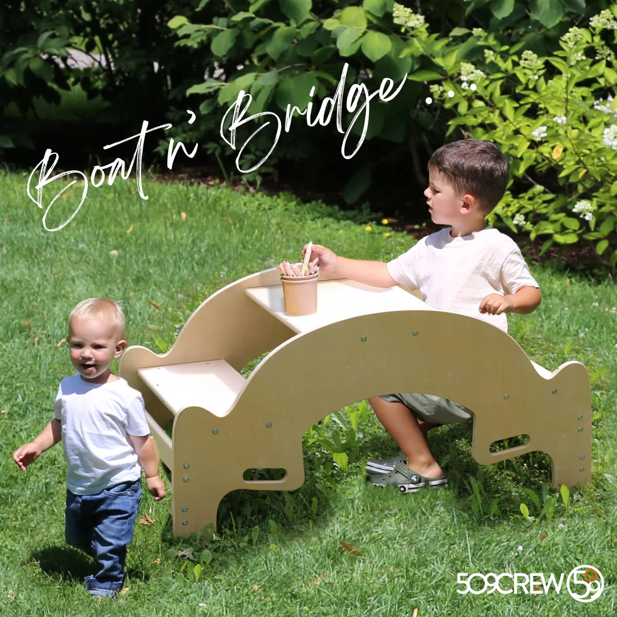 Montessori Wooden Rocker Teeter Totter for 2 Kids, Natural Plywood