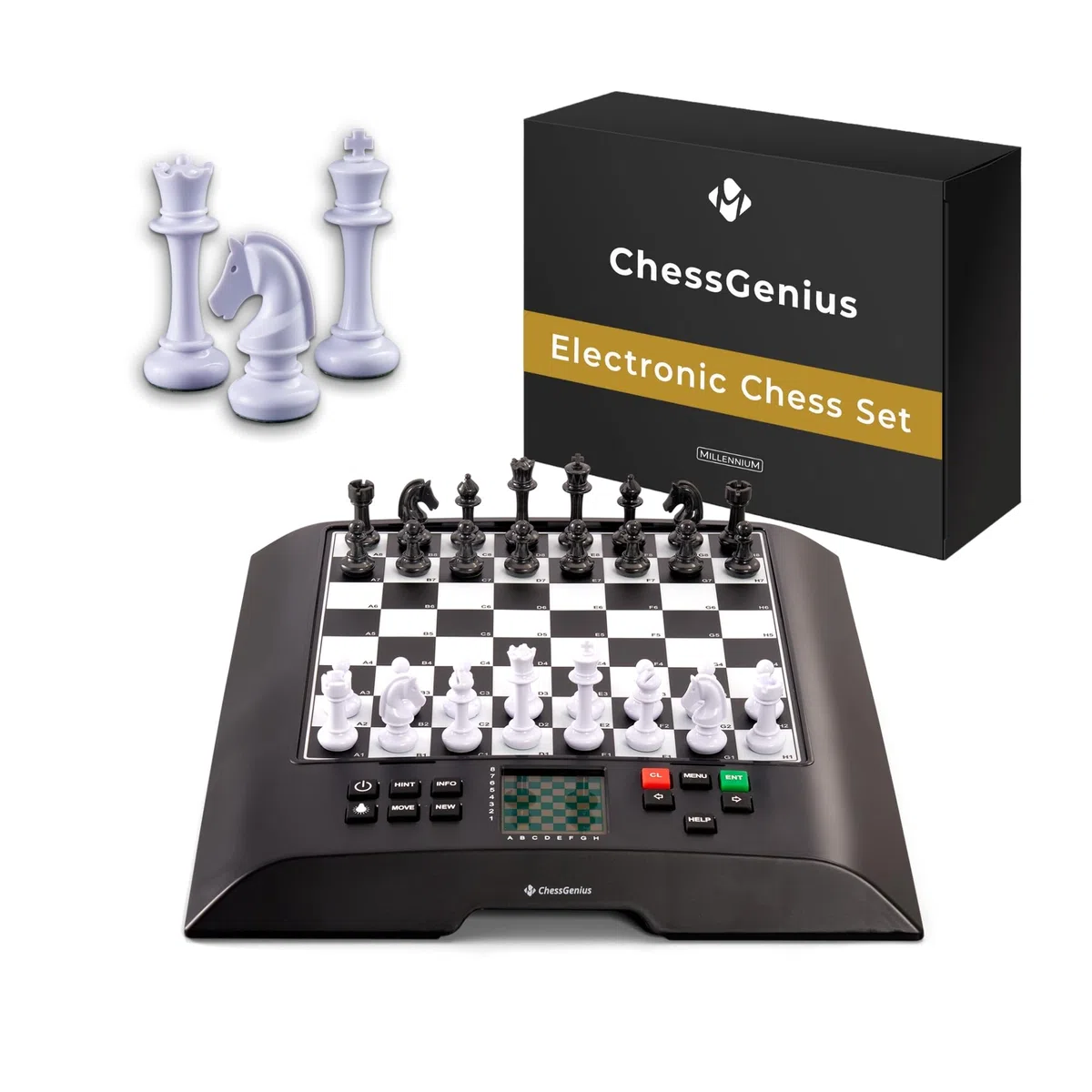 MILLENNIUM ChessGenius - la scacchiera elettronica con il software di Richard Lang. Per principianti e giocatori esperti. Una delle scacchiere elettroniche più potenti di sempre con più di 2000 ELO