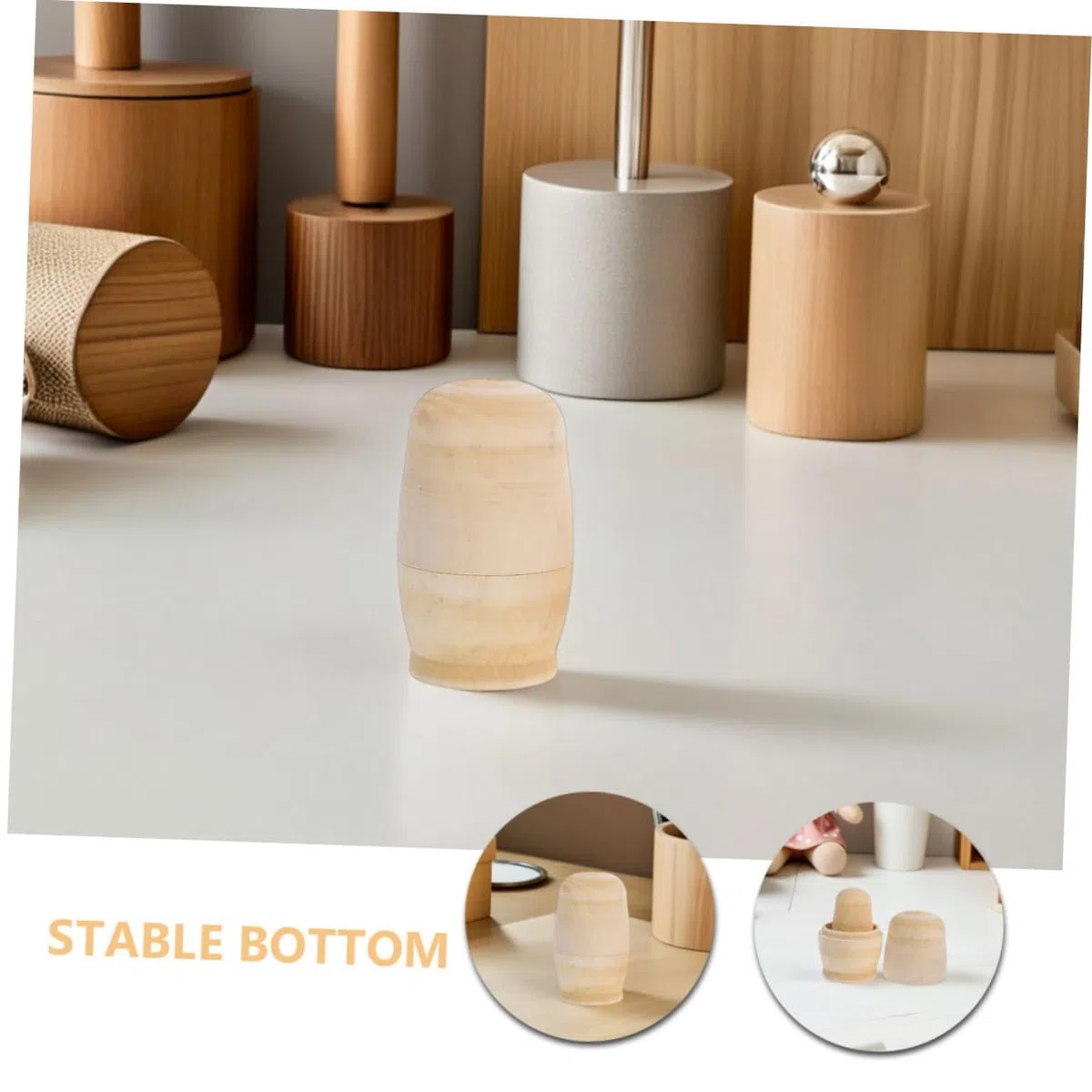 Bambole Russe in Legno Non Verniciate 5 Strati Set per Pittura e Creatività