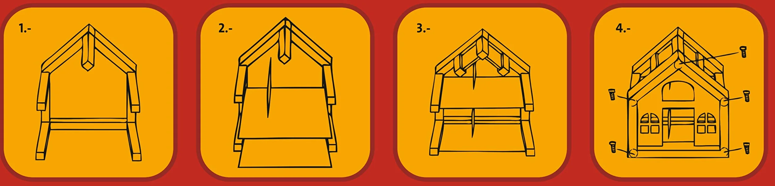 Izzy Casa delle bambole in legno con 2 piani, 4 bambole e 9 mobili | Maniglia per il trasporto (casa delle bambole per bambini con 2 piani, mobili e accessori) - (38 x 27 x 39 cm)