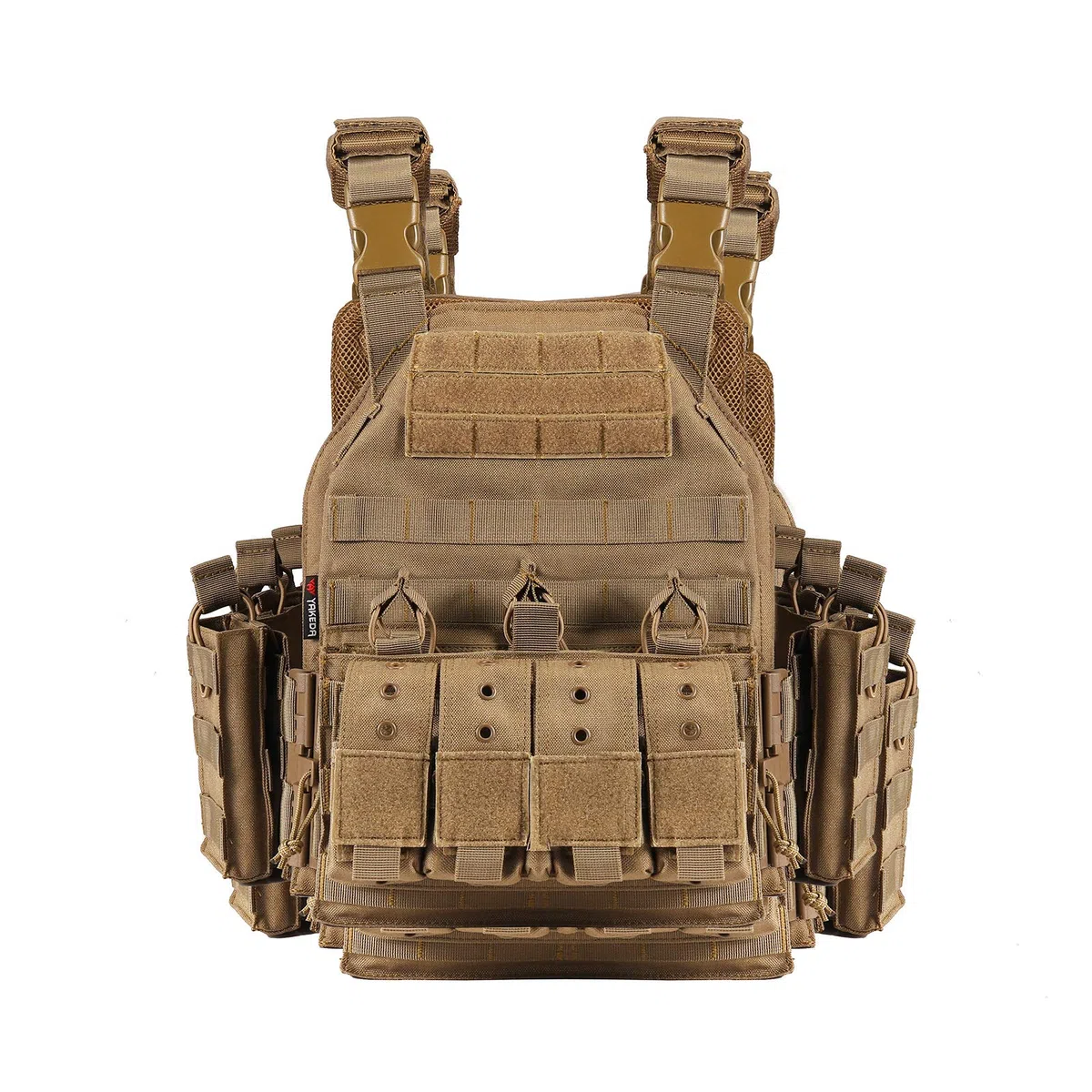 Gilet tattico per softair, con piastra a sgancio rapido, traspirante, per giochi di softair e giochi CS, borsa a tema personaggio cosplay, regali di Halloween, versione aggiornata CP, cachi, 46 x 35 x