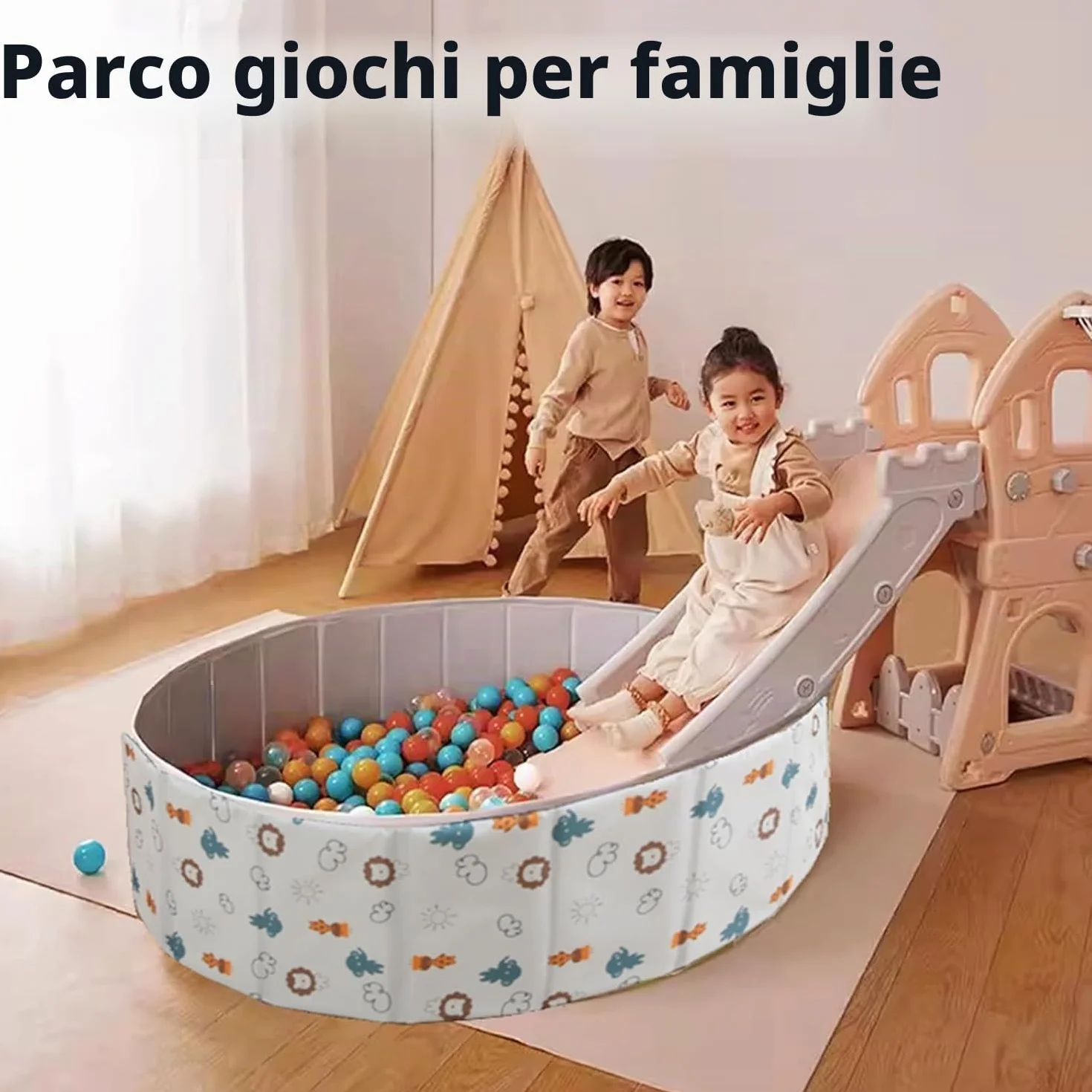 Piscina con palline pieghevole, parco giochi per bambini, camera per bambini (piscina a palline, 120 cm)