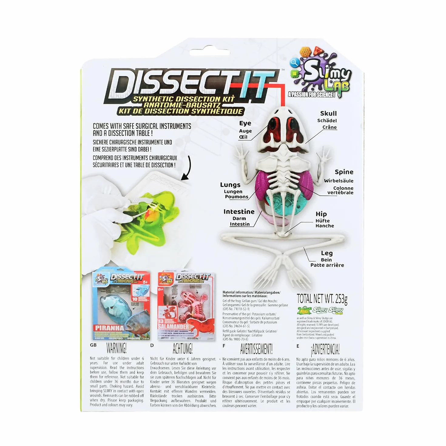 SLIMY Lab Dissect-IT - Kit di sperimentazione e scoperta - Laboratorio di melma, giocattolo di apprendimento STEM/menta premiato - Kit di plastilina con plastilina e strumento di dissezione -