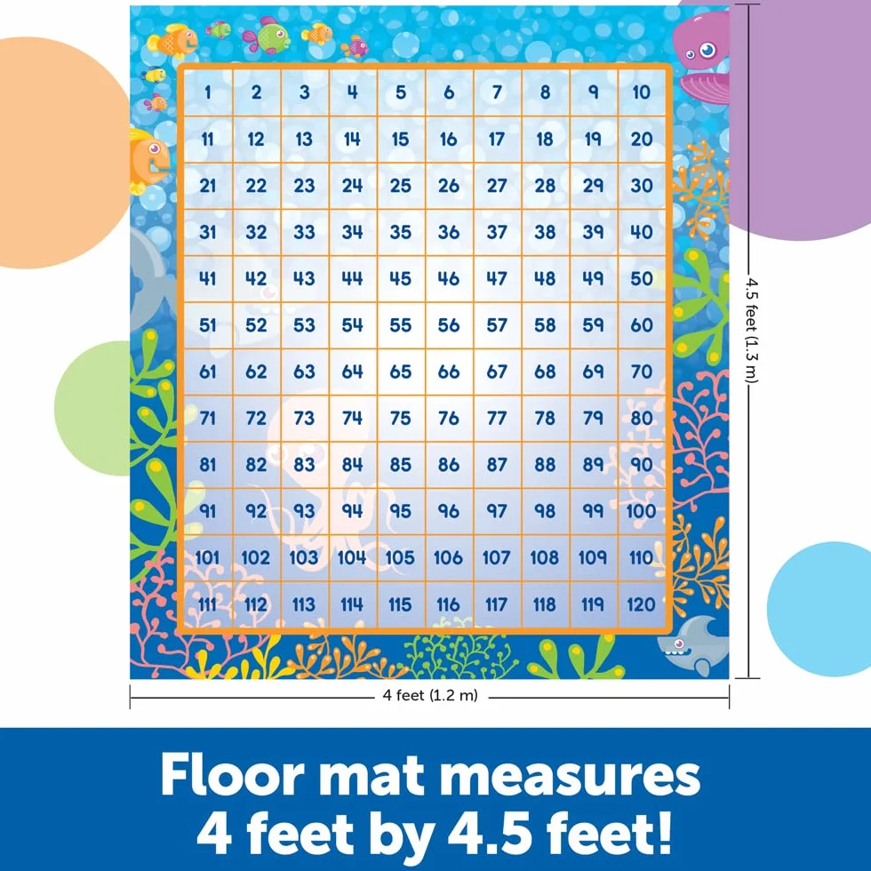 Learning Resources Make a Splash Tappeto Matematico da Pavimento 120 Numeri per Bambini 6+ Gioco Educativo STEM Addizioni Sottrazioni Regalo Natale Scuola
