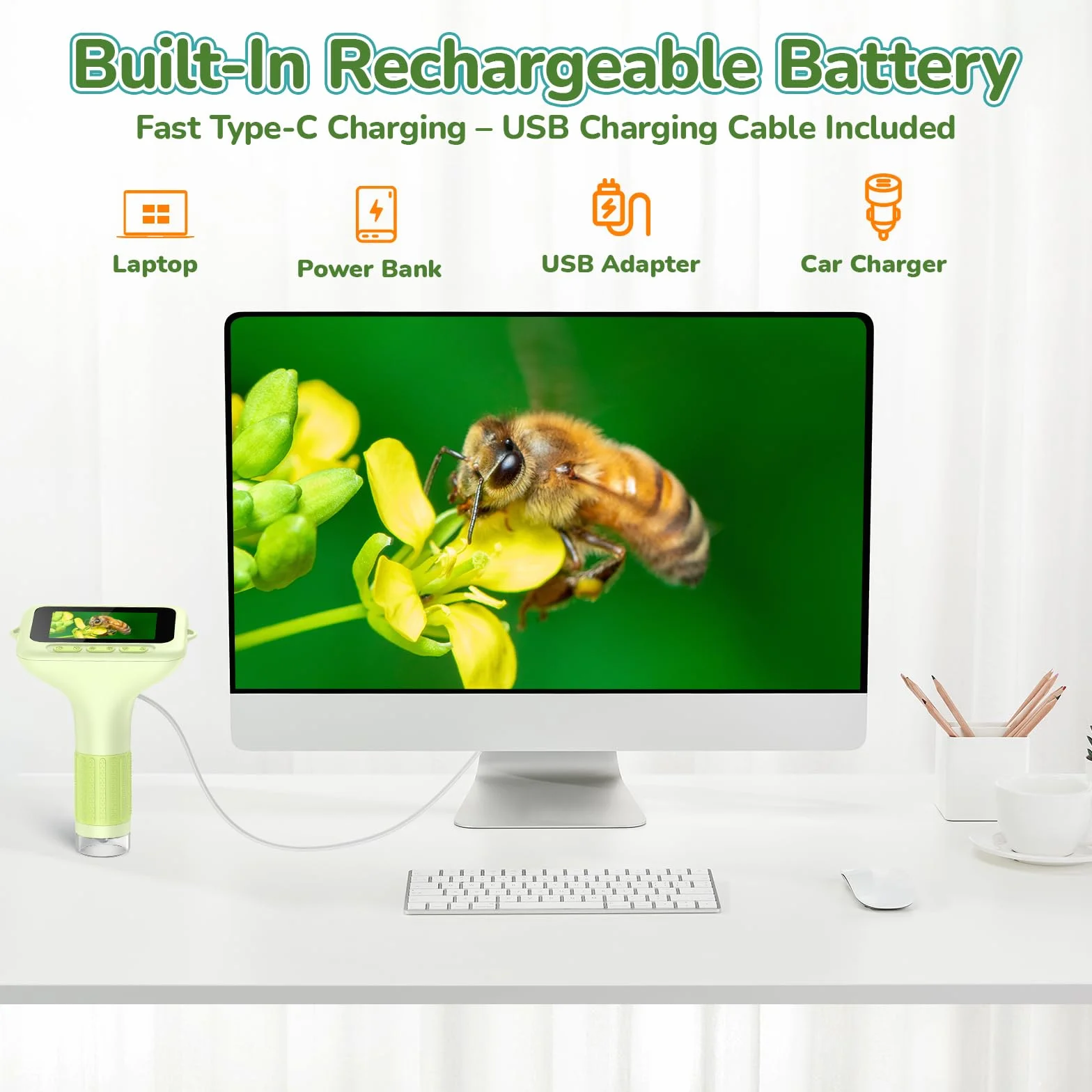 Microscopio Digital con Schermo da 3,0" per Bambini: Mini Microscopio Portatile Ricaricabile 1000X, Lente d'Ingrandimento 4K per Monete e Gioielli, Giocattolo Educativo STEM, Regalo di Natale per