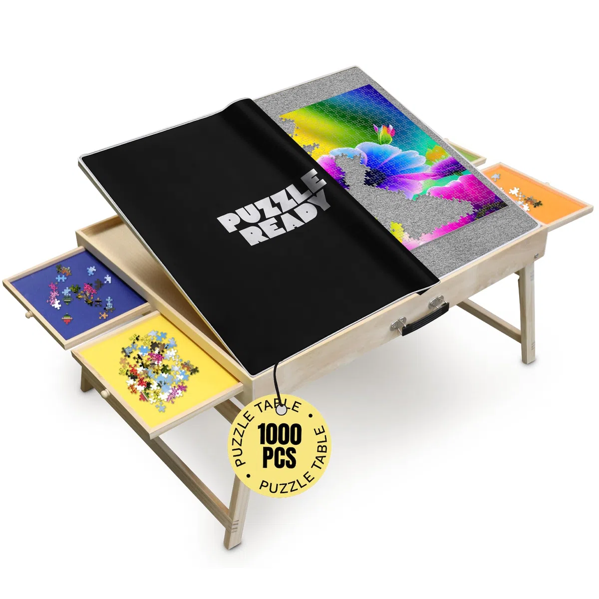 Puzzle Ready Puzzle Board with Colourful Drawers and Cover Mat (1000 pezzi (tavolo con gambe))