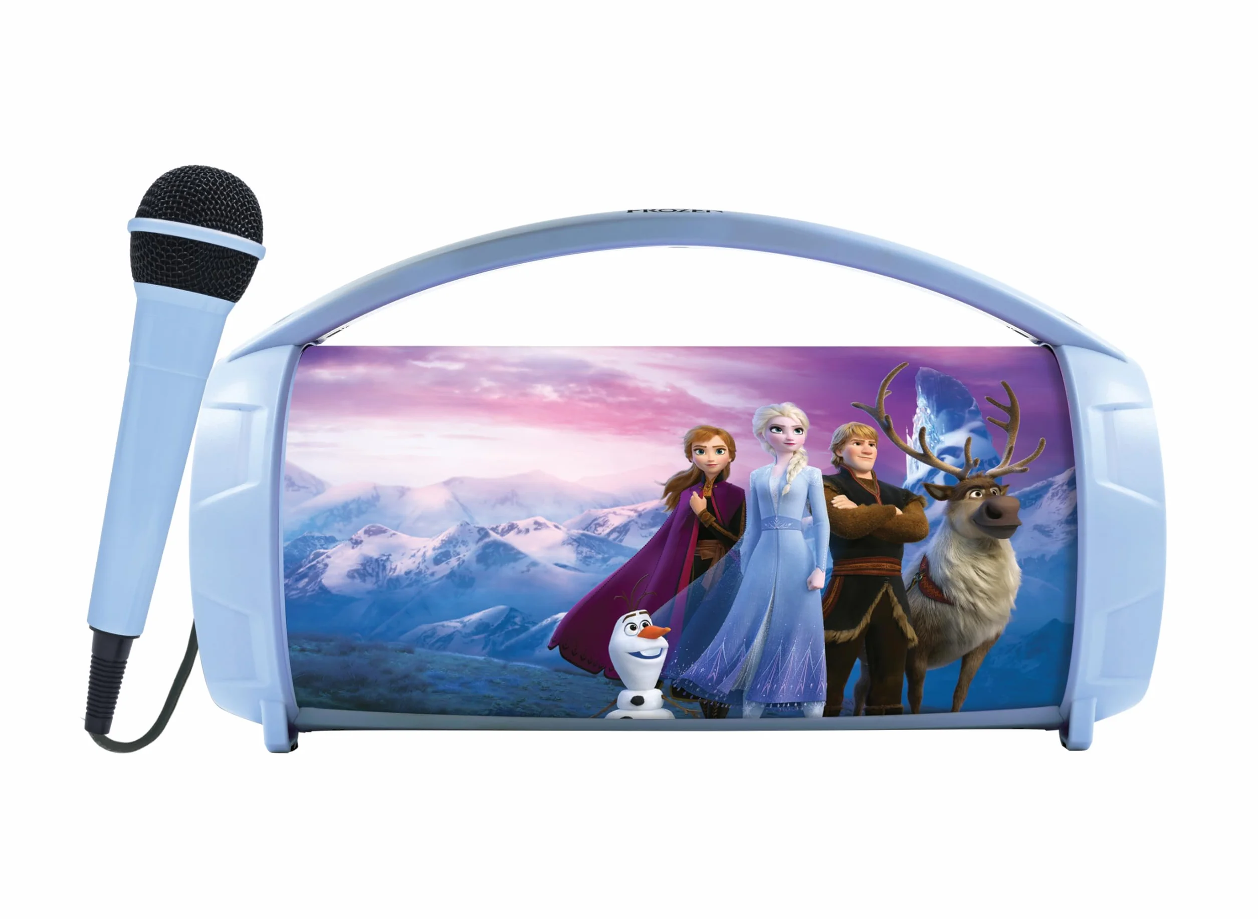 Lexibook Frozen Altoparlante Luminoso Senza Fili con Microfono Karaoke Stereo Ricaricabile Blu Viola BTP585FZZ