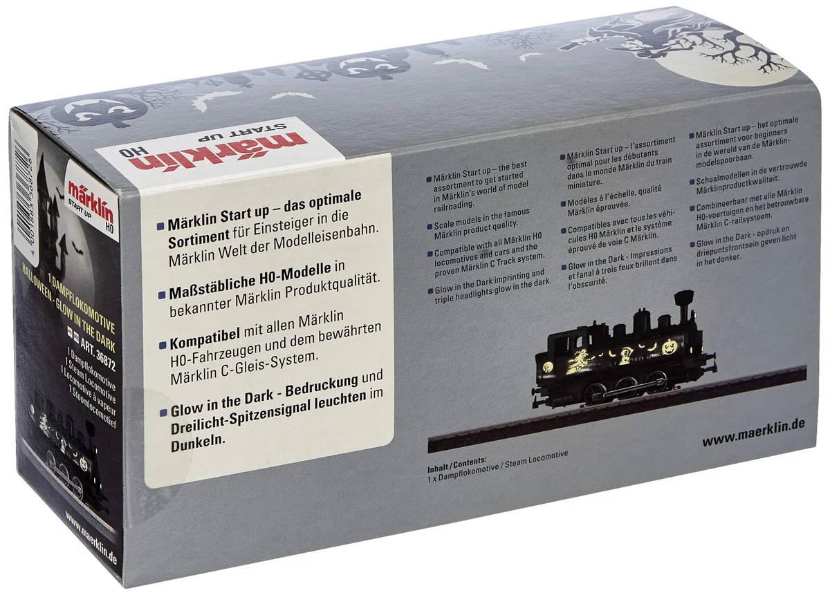Märklin start up 36872 - Locomotiva a Vapore per Halloween, Glow in The Dark