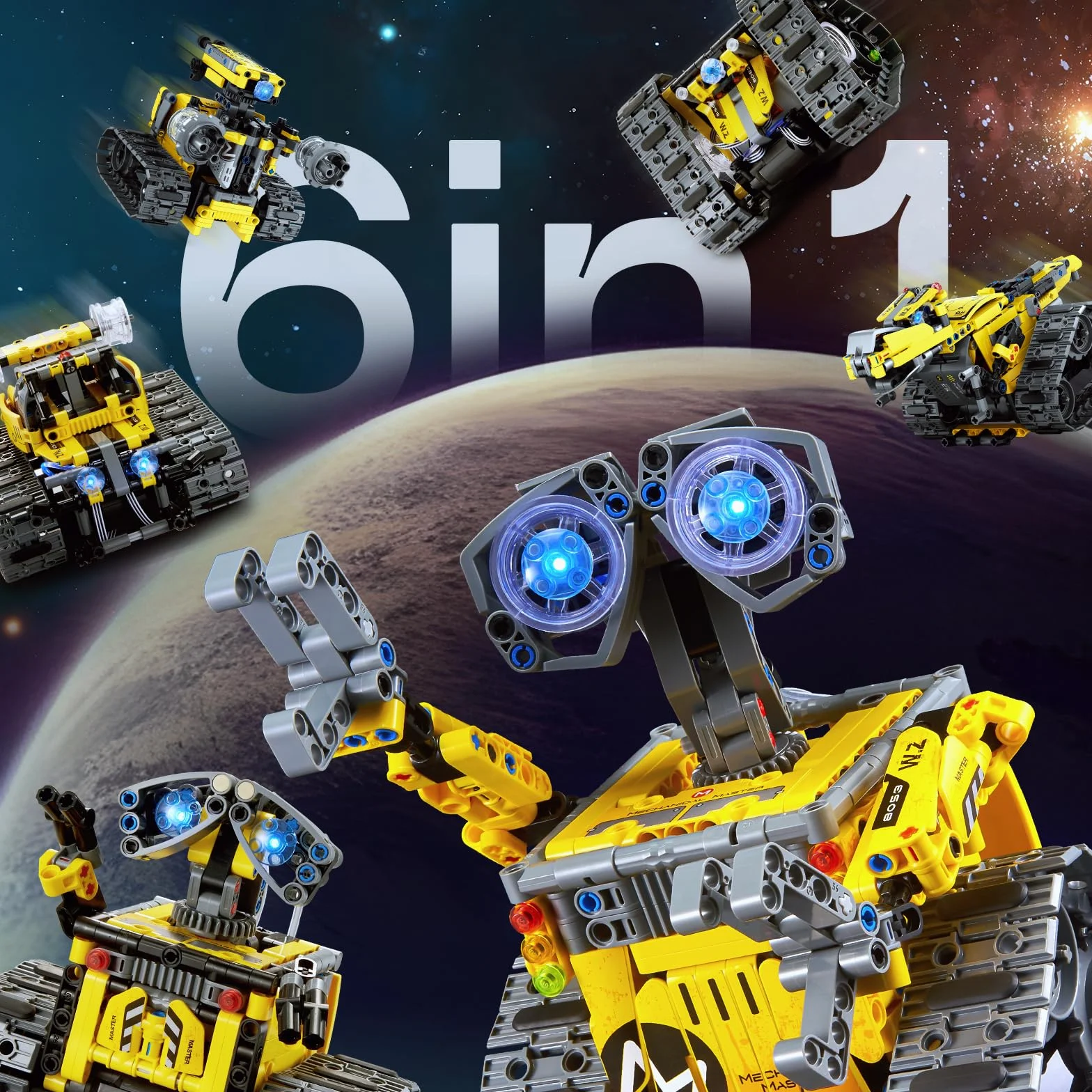 IKUPER Robot per Bambini Ragazzi dai 6 ai 12 Anni, Set Robotico Programmabile 6 in 1 con App e Telecomando, Natale e compleanni (631 Pezzi) | Set robotico telecomandato e programmabile, regalo per bambini dagli 8 anni in su