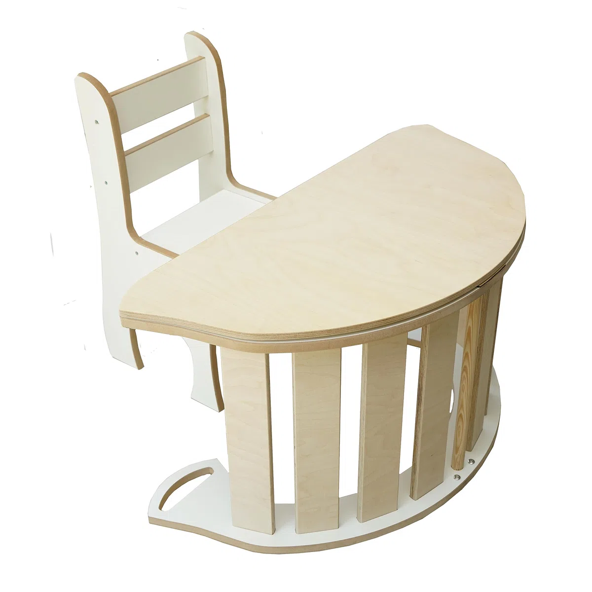 Skyline Altalena equilibrio legno tunnel arco arrampicata montessoriano per bambini dondolo scivolo con rampa L Bianco