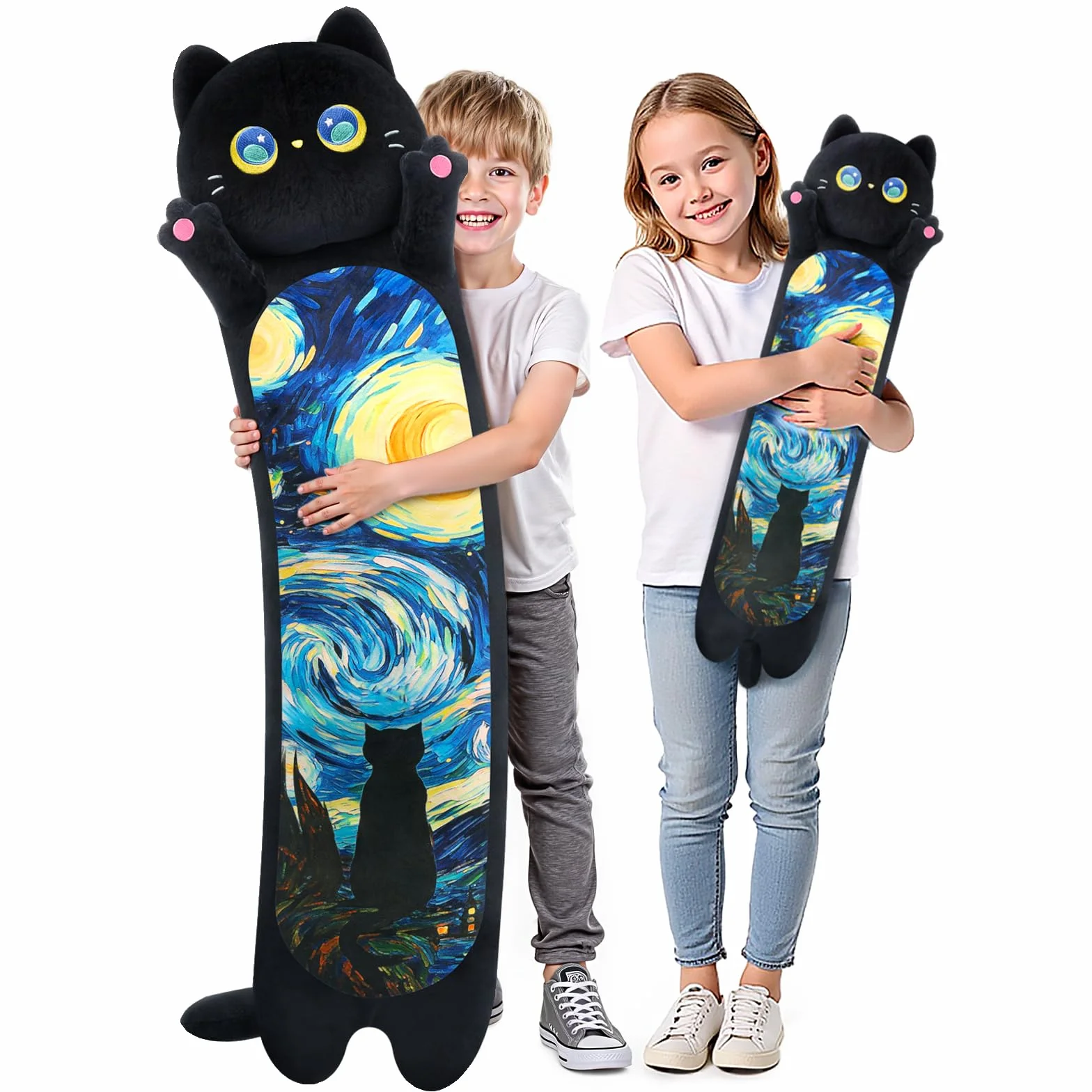 Mewaii Peluche Gatto Cuscino Lungo per Bambina 110CM Pupazzo Kawaii Giocattoli Gigante Abbraccio Morbido Cuscino Giocattolo Compleanno Regali per Lei Ragazza