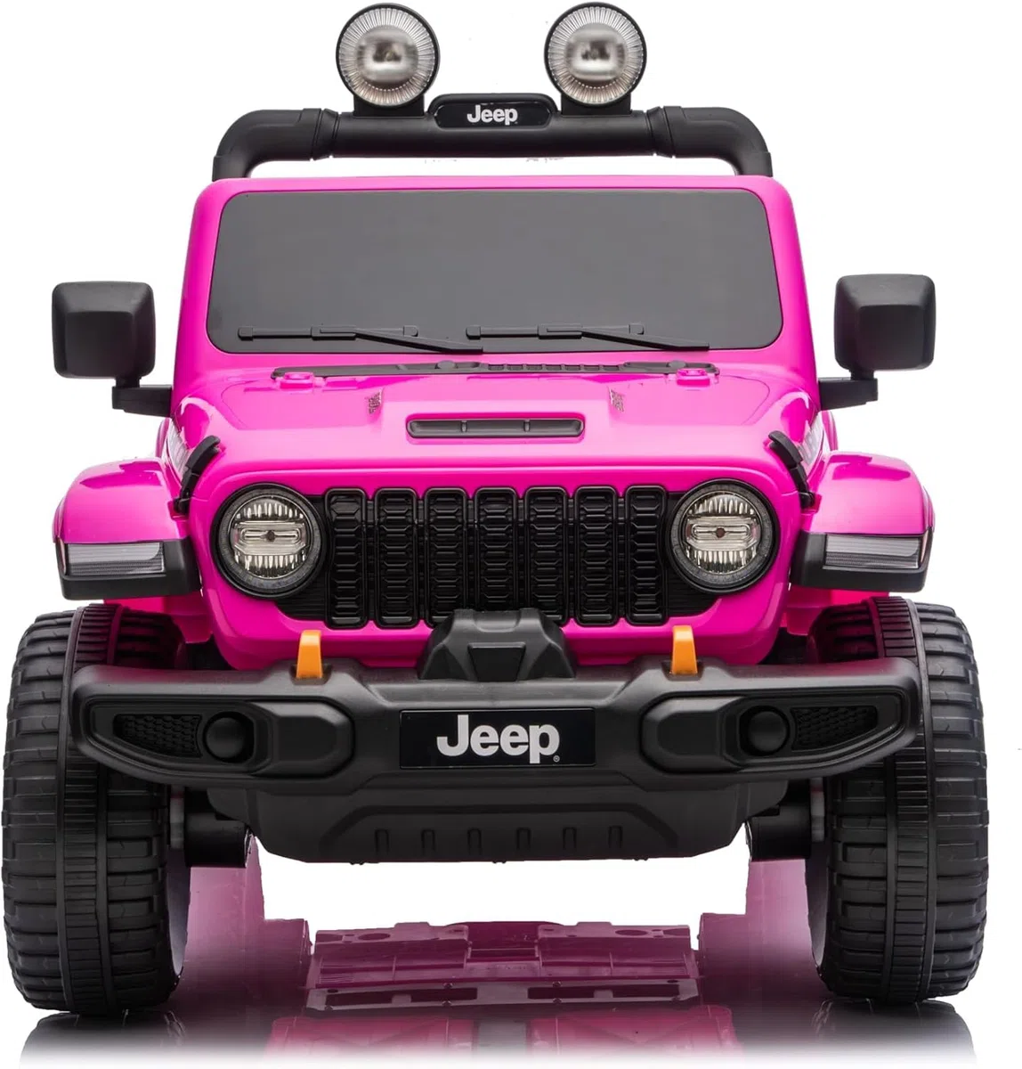 Jeep Wrangler Rubicon 2026 Auto Elettrica Bambini 12V Fuoristrada 2 Posti SEDILI Pelle Porte Apribili Doppio Motore Rosa