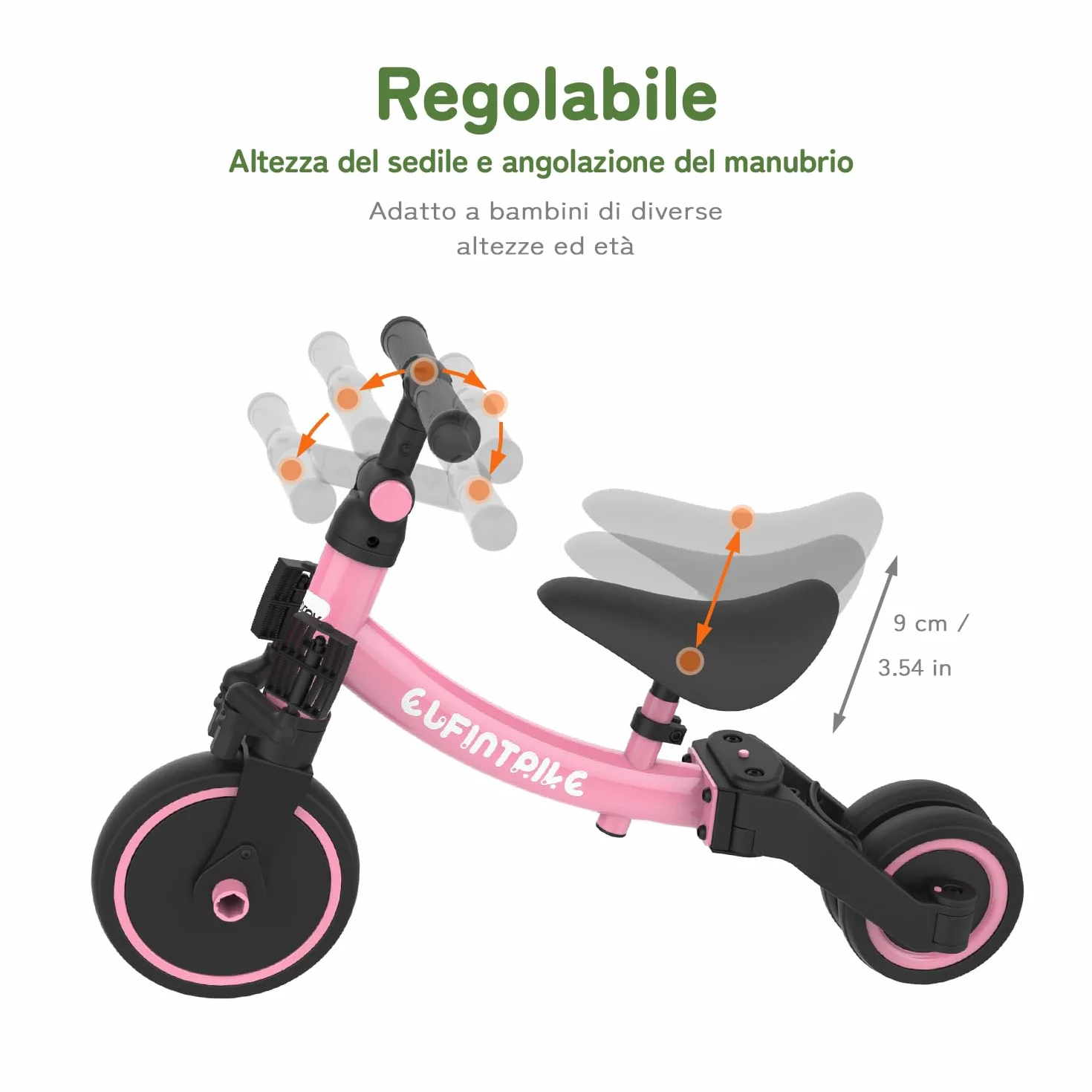 Besrey Tricicli 5 in 1 Triciclo per Bambini da 1 a 5 Anni, Rosa