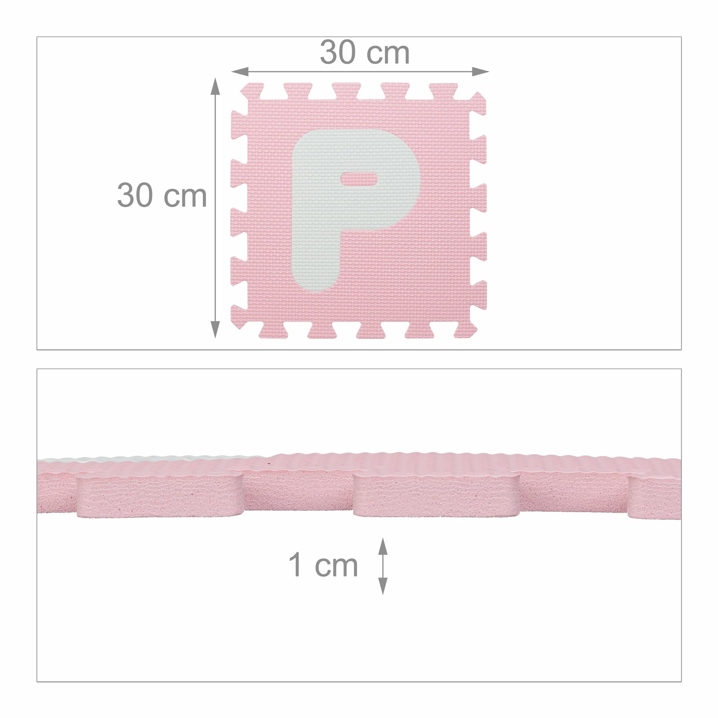 Relaxdays Tappeto Gioco Bambini Puzzle 36 Tappetini Lettere ABC Numeri 171x171 cm Senza BPA Colorato