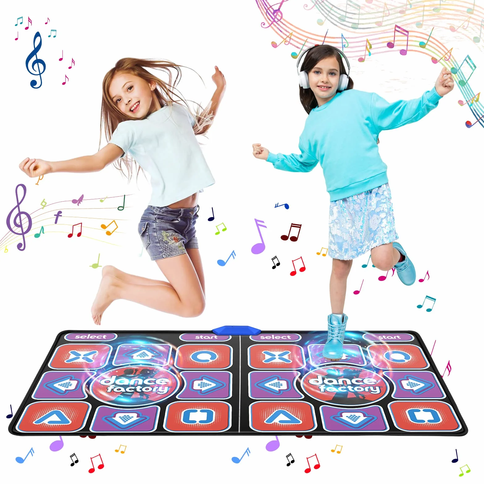 Aomdom Tappeto da Ballo per Bambini e Adulti, Modello Migliorato, Doppio Tappetino da Ballo Musicale Antiscivolo e Durevole, con Ricevitore Senza Fili, Senza Fili con 200 Giochi e 100 + Musica (166 x