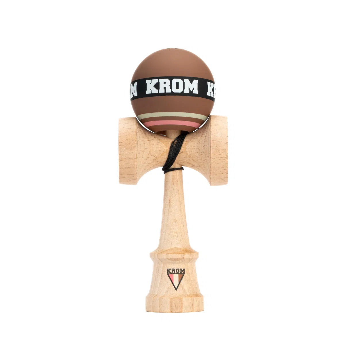 KROM Kendama STROGO Neapolitan Chocolate – Kendama in Legno per Principianti e Giocatori avanzati – Gioco di abilità per Uso Indoor e Outdoor – Giocattolo in Legno con Corda e Sfera