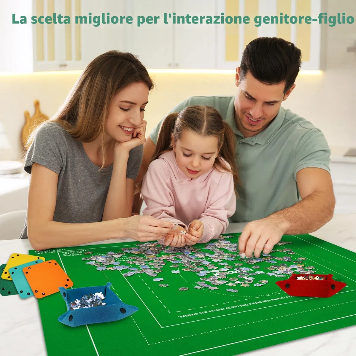 MOZOOSON Tappeto Puzzle Bambini Adulti, Tappetino Puzzle Feltro, Puzzle Pad Roll Up 2000 Pezzi