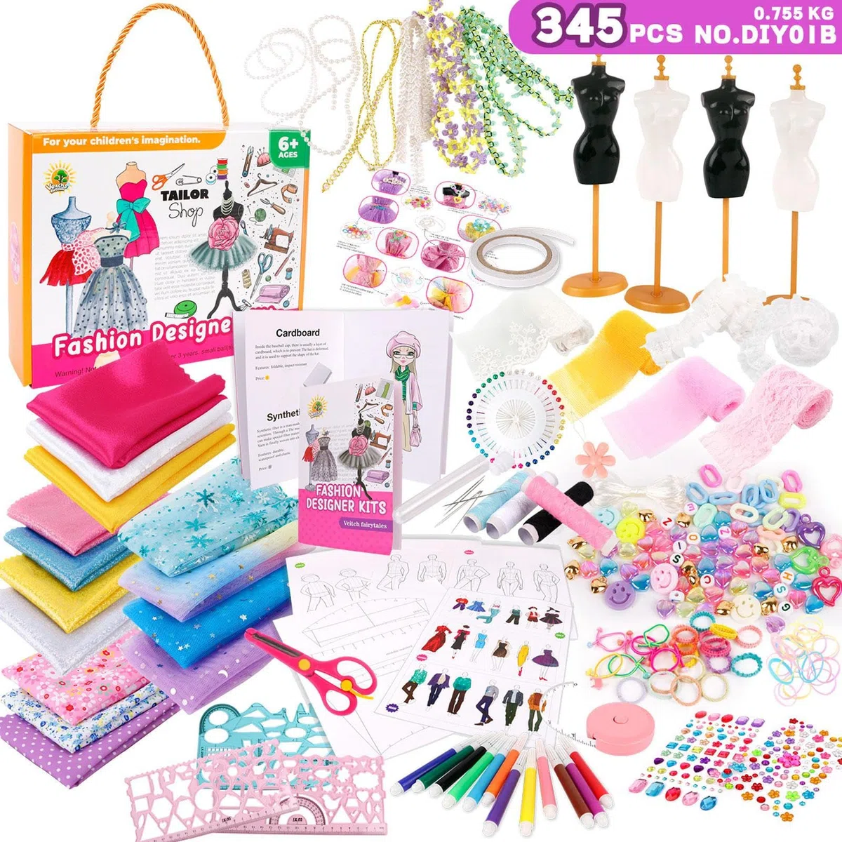 Fashion Studio Kit per ragazze, kit di e mestieri, studio di creativo con 2 manichini per ragazze 6 anni in su, Halloween, festa dei bambini, compleanno, Ringraziamento, Natale