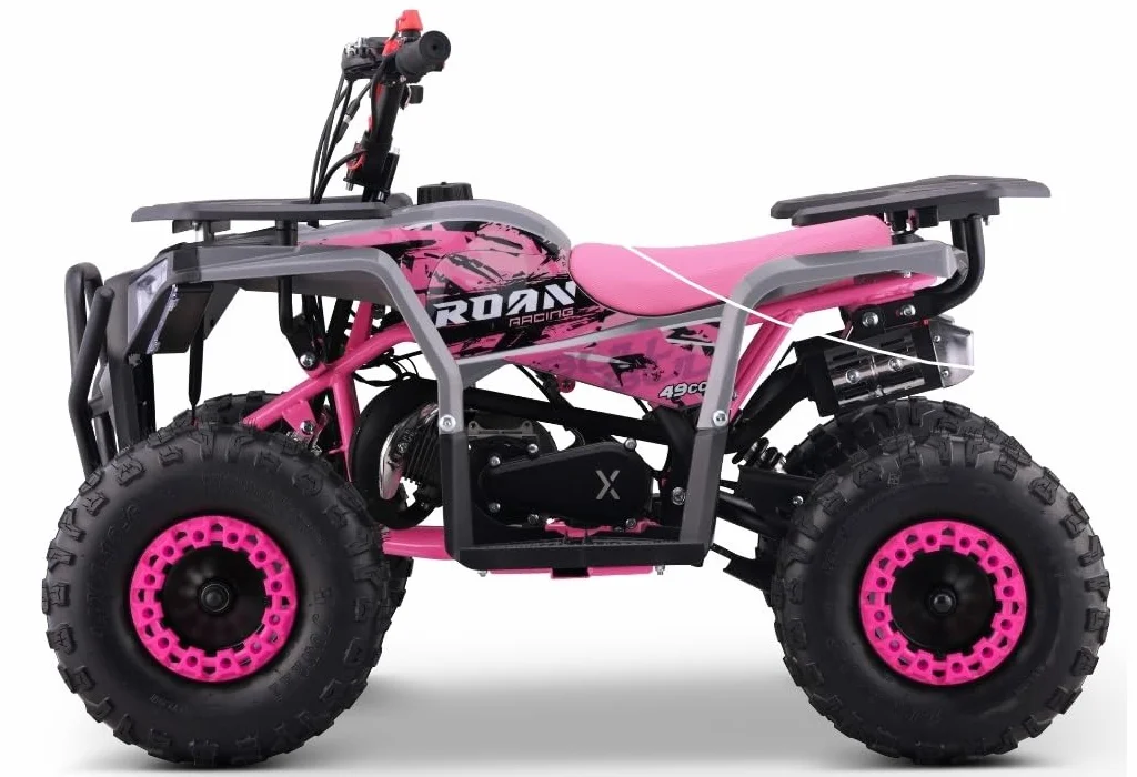 Mini Quad I-Bull Benzina 49cc, Tipo ATV per bambini, Rosa, (Miscela di benzina) bambini dai 4 ai 10 anni