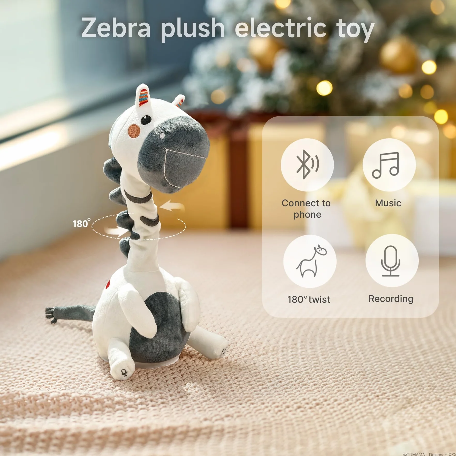 TUMAMA KIDS Parlante Danzante Peluche Morbido Torsionale con Registrazione e Ripetizione, Giocattolo Interattivo Canoro per Bambini