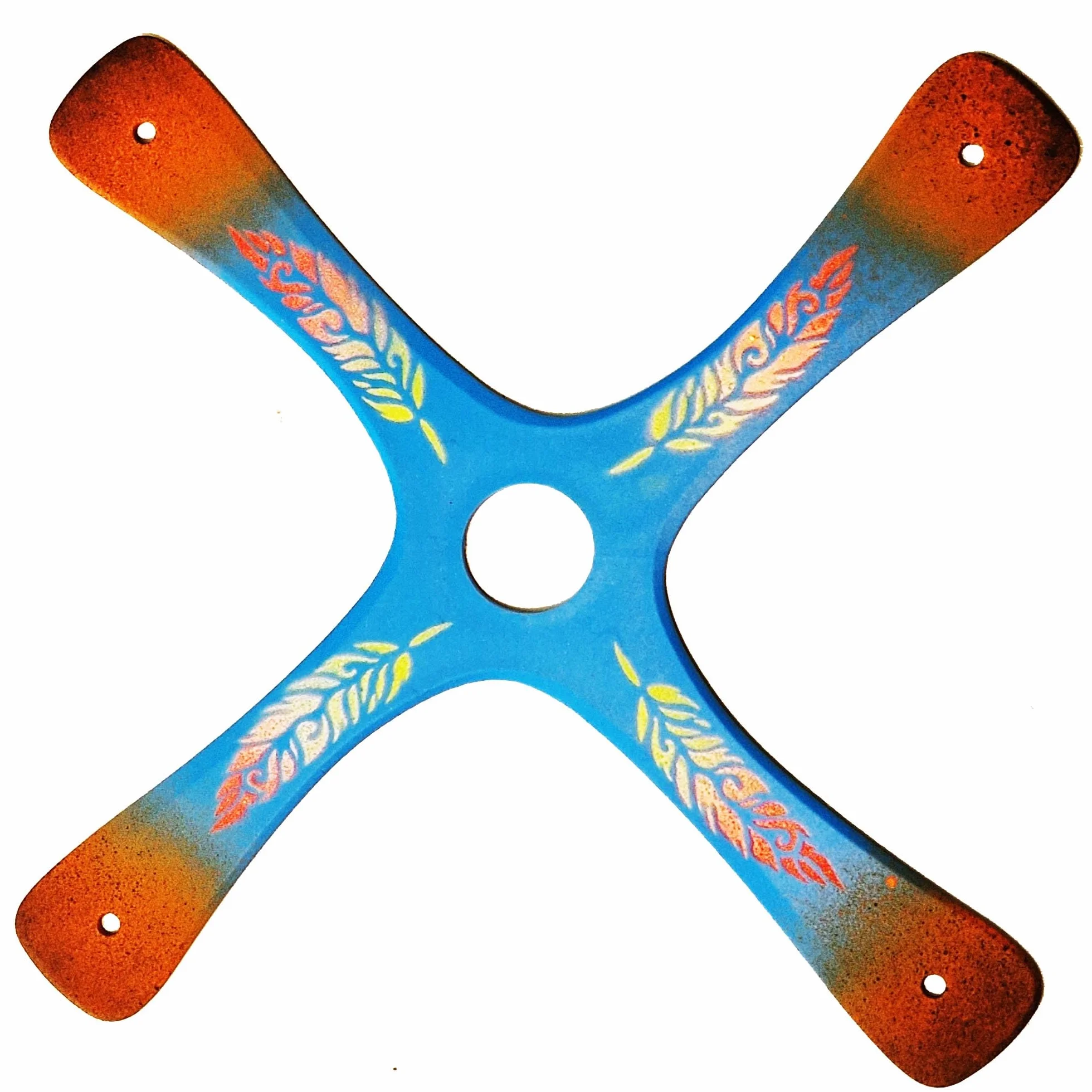 Boomerang S-Quad, Boomerang per principianti o Buon Lanciatore, creato da Il Campione del Mondo, facile da lanciare, sport all'aria aperta, con una portata di 20 metri, attenersi alle linee guida (blu