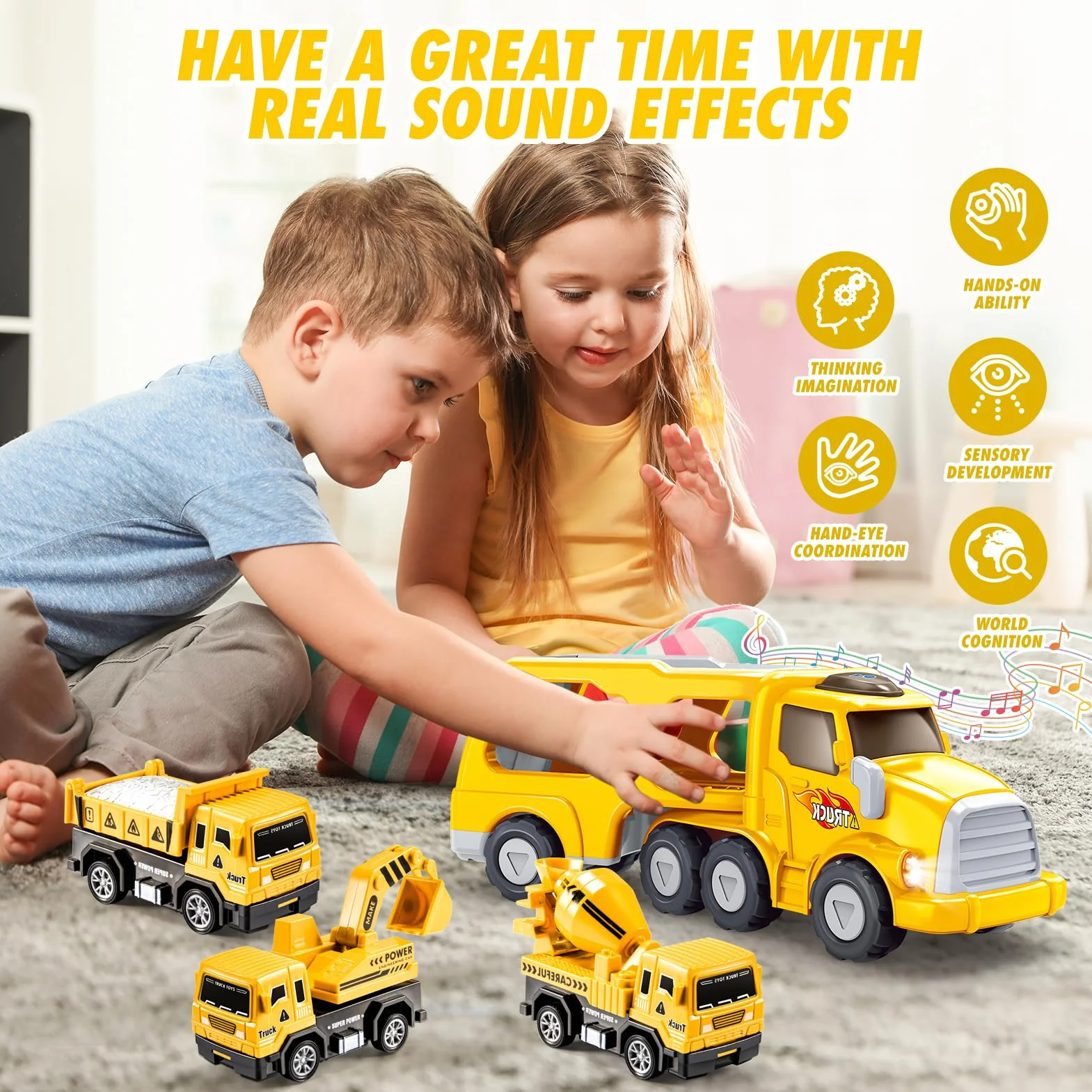 EUCOCO Camion Giocattolo Bambino 1-6 Anni Macchinine Regalo Compleanno