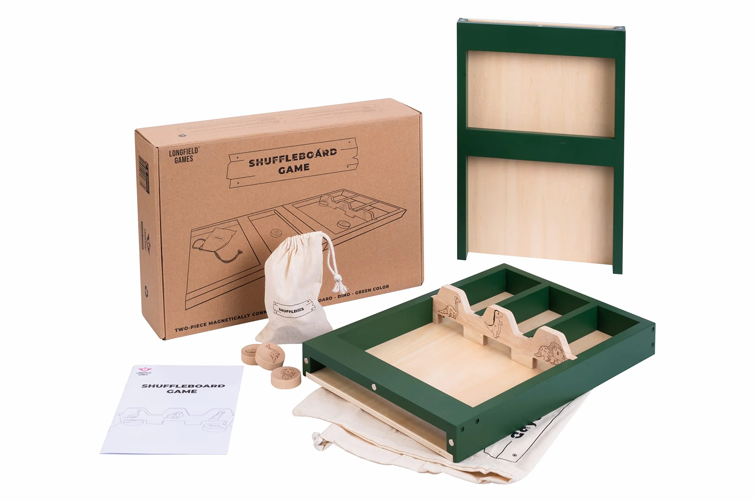 Engelhart - 340661 - Shuffleboard Dinosauro per Bambini (4+ Anni) - 80 cm con Dischi e Sacchetti di Cotone