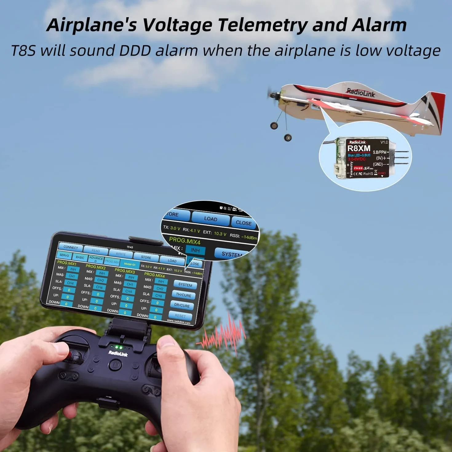 Radiolink A560 pronto a volare (RTF) RC Gyro Airplane 4 canali FC con 6 modalità di volo, dotato di 2.4Ghz T8S, motore brushless e PP Foam, facile da volare per i principianti e l'esperienza