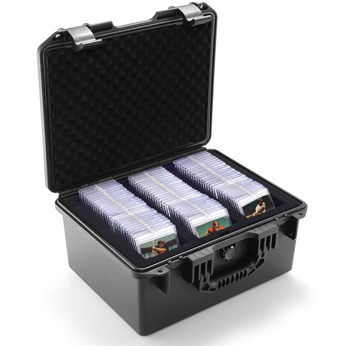 Scatola portaoggetti per carte di credito, compatibile con porta carte magnetiche PSA CSG SGC e caricatori superiori, scatole impermeabili – 3 scomparti personalizzati per carte graduate