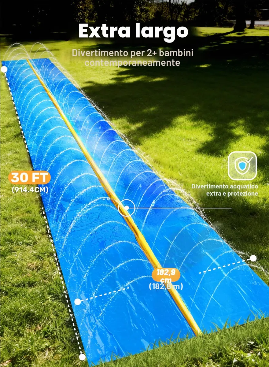 Sloosh Gigante Scivolo d'Acqua 914,4 x 182,8 cm con Irrigatore Integrato e Tavole Gonfiabili