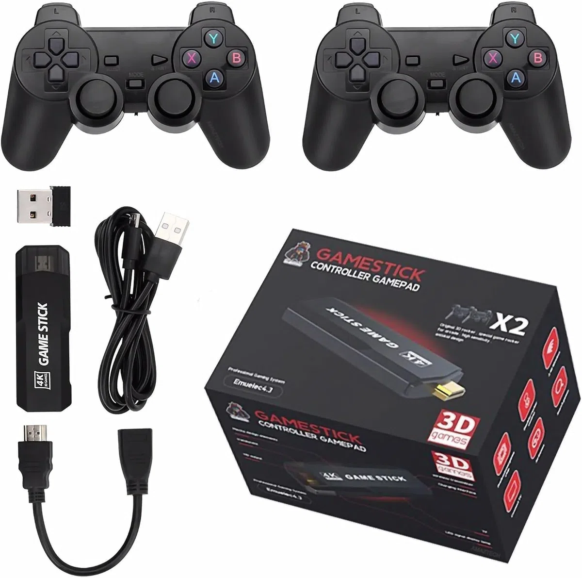Timits Emulatore Console Retro, Console di Gioco con Controller Wireless 2.4G, 42000+ Giochi Console Retro Portatile Supporto 40+ Simulatori, Videoconsole Retro Uscita HD 4K per TV