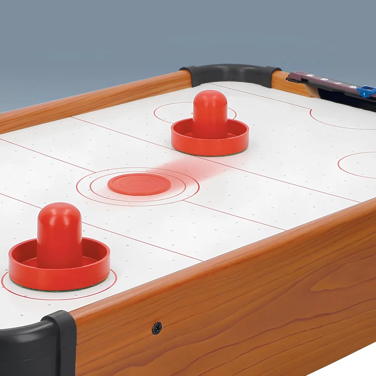 Hockey da Tavolo ad Aria in Legno Grande con 2 Manopole 2 Dischi e Segnapunti Integrato