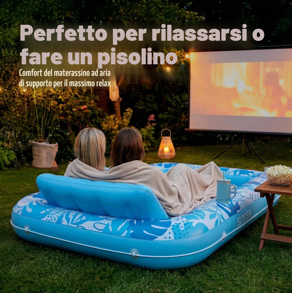 SLOOSH Tanning Pool dmuchany basen dla dorosłych 4w1 z poduszką
