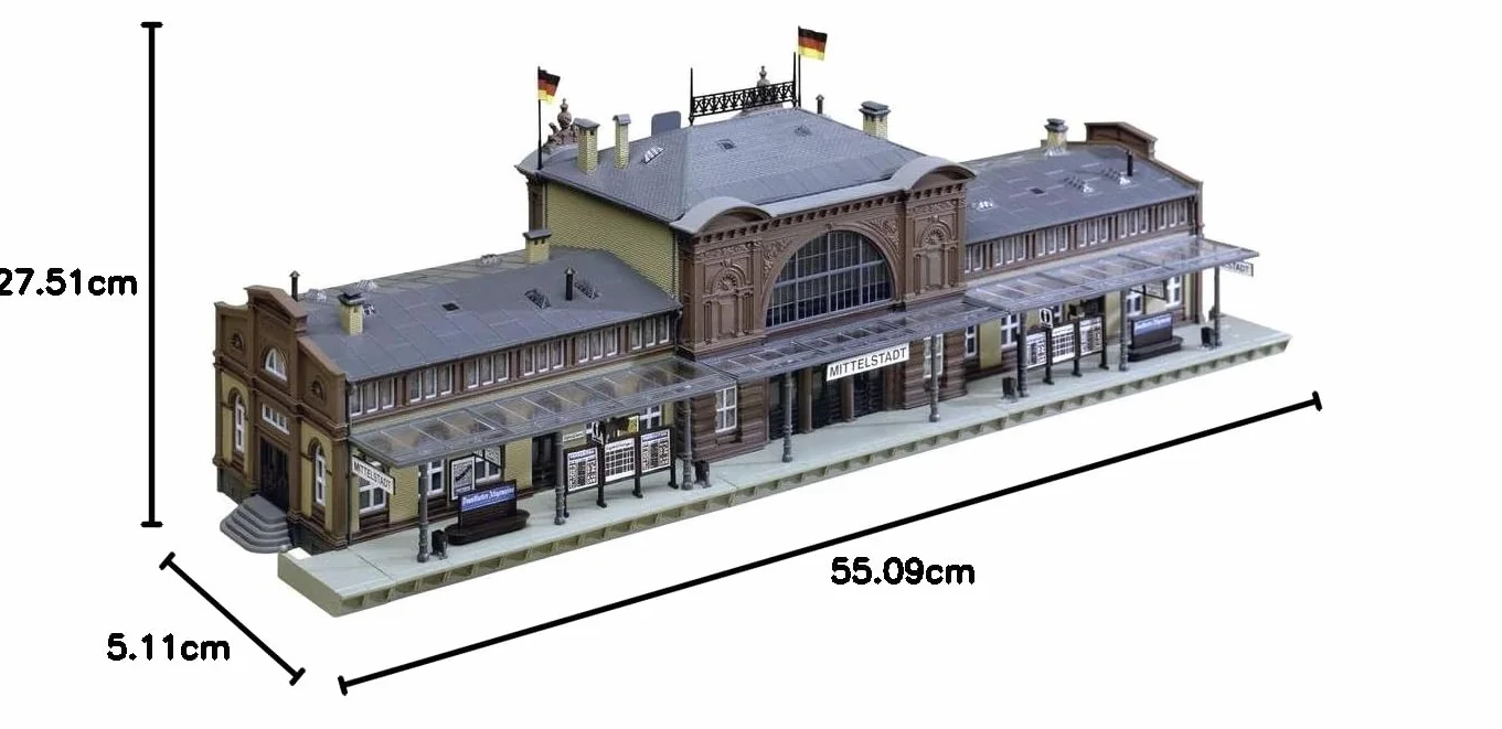 FALLER Stazione Ferroviaria Cittadina Classica H0 Kit Montaggio 446x160x10 cm