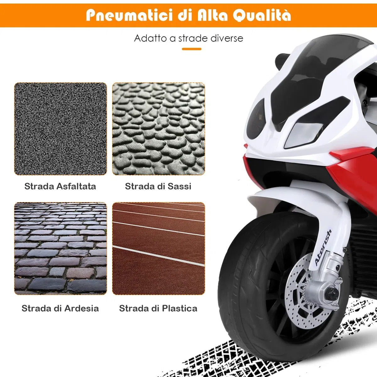 RELAX4LIFE BMW-S 1000 RR 6V Moto Elettrica Bambini 3 Ruote Musica Luci Clacson Triciclo Elettrico 18-36 Mesi 20 kg Rossa