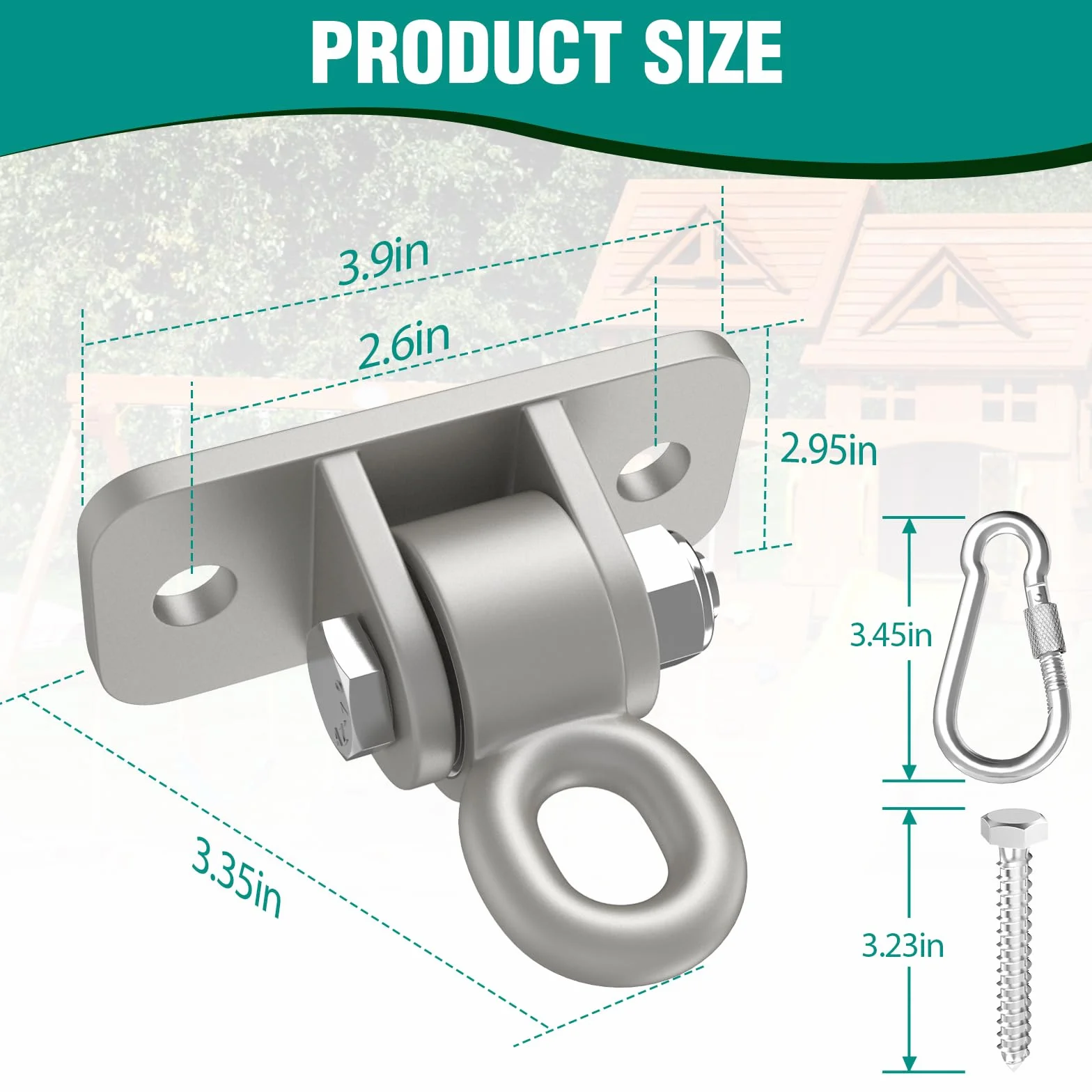 BETOOLL Ganci per Altalena con Cuscinetti, Kit Pesante per Altalena da Veranda per Appendere per Parco Giochi all'aperto, Albero, Montaggio a Soffitto per Interni, Staffe, Ganci per Amaca da Yoga