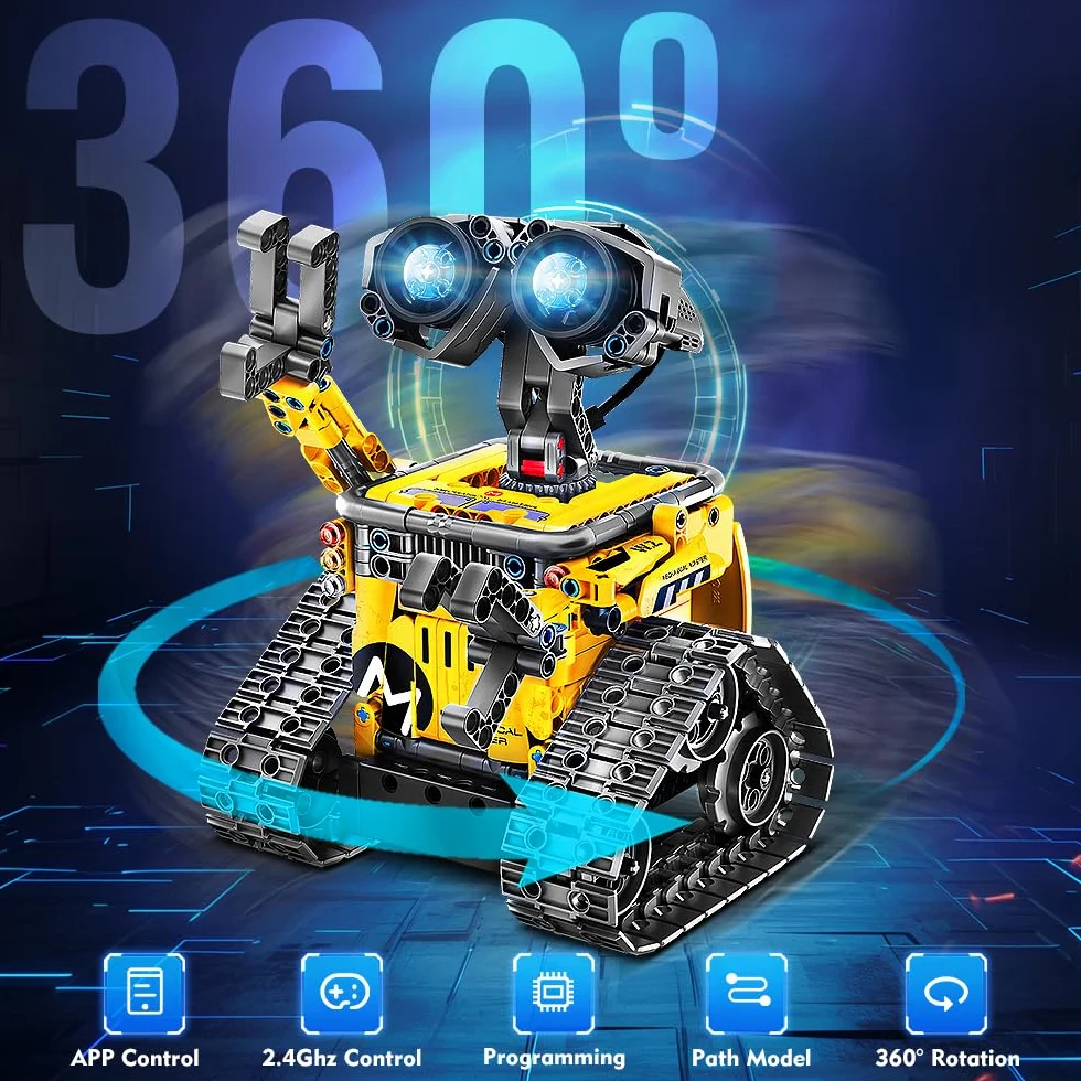 CUBIMANA Robot Tecnologico 5-in-1 per Bambini - Giocattolo di Costruzione Telecomandato Con App, Robot da Parete, Regali di Dinosauri per Ragazzi e Ragazze 6-12+ Anni