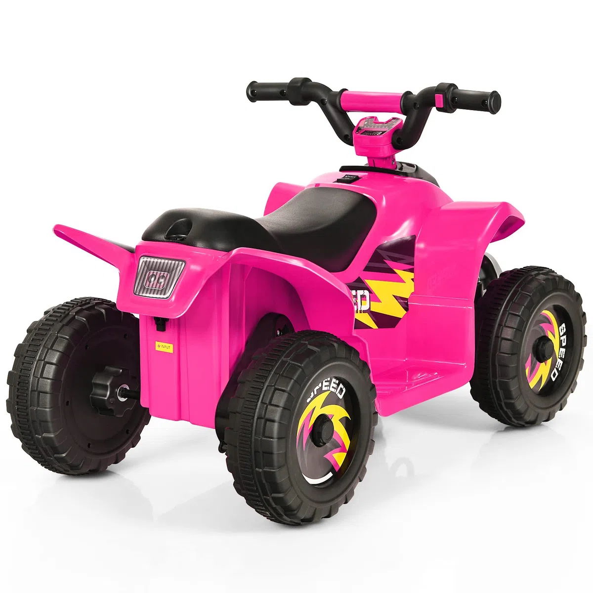 GYMAX Quad Elettrico per Bambini 3+ Anni 6V 72x39,5x45,5 cm Rosa
