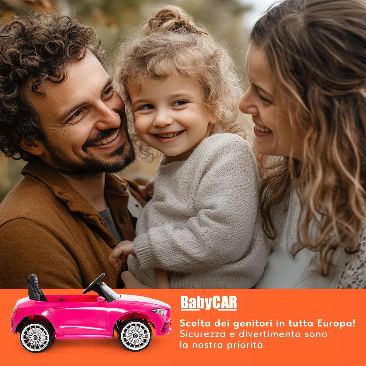 BabyCar Mercedes CLS 350 AMG Macchina Elettrica per Bambini 12V 2 Motori 25W Telecomandata Sedile in Pelle Porte Apribili MP3 USB Licenza Ufficiale Rosa