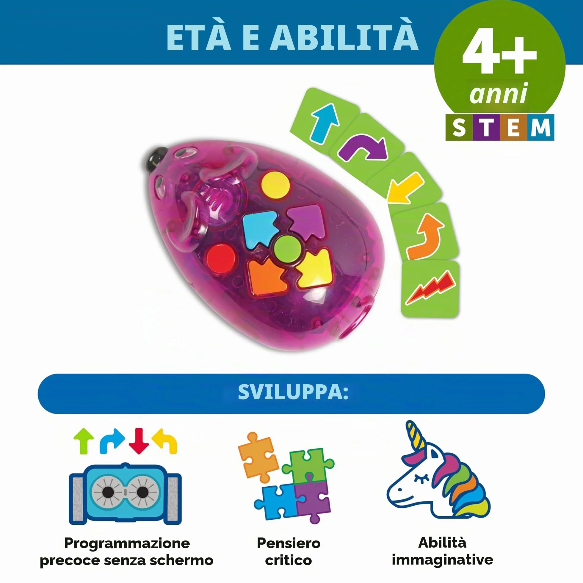 Learning Resources Set di attività Ricaricabile Code & Go Topo Robot, Giocattoli per Bambini e Bambine di 4 Anni, Robot Programmabile Interattivo Senza Schermo